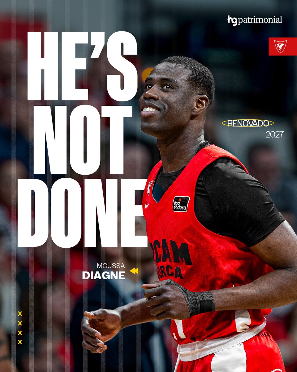 💪🏽 𝑀𝑂𝑈𝑆𝑆𝐴 𝐷𝐼𝐴𝐺𝑁𝐸 𝑎𝑚𝑝𝑙𝑖𝑎 𝑠𝑢 𝑐𝑜𝑛𝑡𝑟𝑎𝑡𝑜 ℎ𝑎𝑠𝑡𝑎 2027

🏀 El pívot senegalés seguirá vistiendo la camiseta universitaria las dos próximas temporadas 

📰 ucamdeportes.com/ucamcb/noticia…

#Eterno