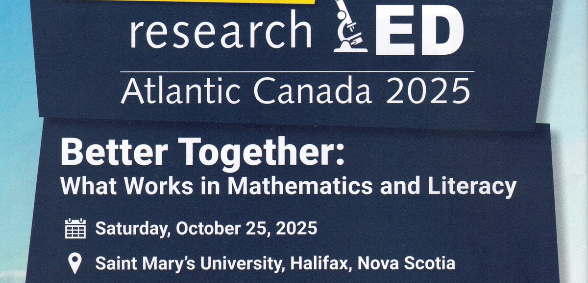 Announcing - Join Us at researchED Atlantic Canada (Sat. Oct 25/25) for "Better Together" featuring literacy experts Dr George Georgiou (U of Alberta) and Leslie Laud (thinkSRSD, Wellesley, MA) with Nova Scotia's own Dr. Jamie Metsala #cdned #NSed  
eventbrite.ca/e/researched-a…