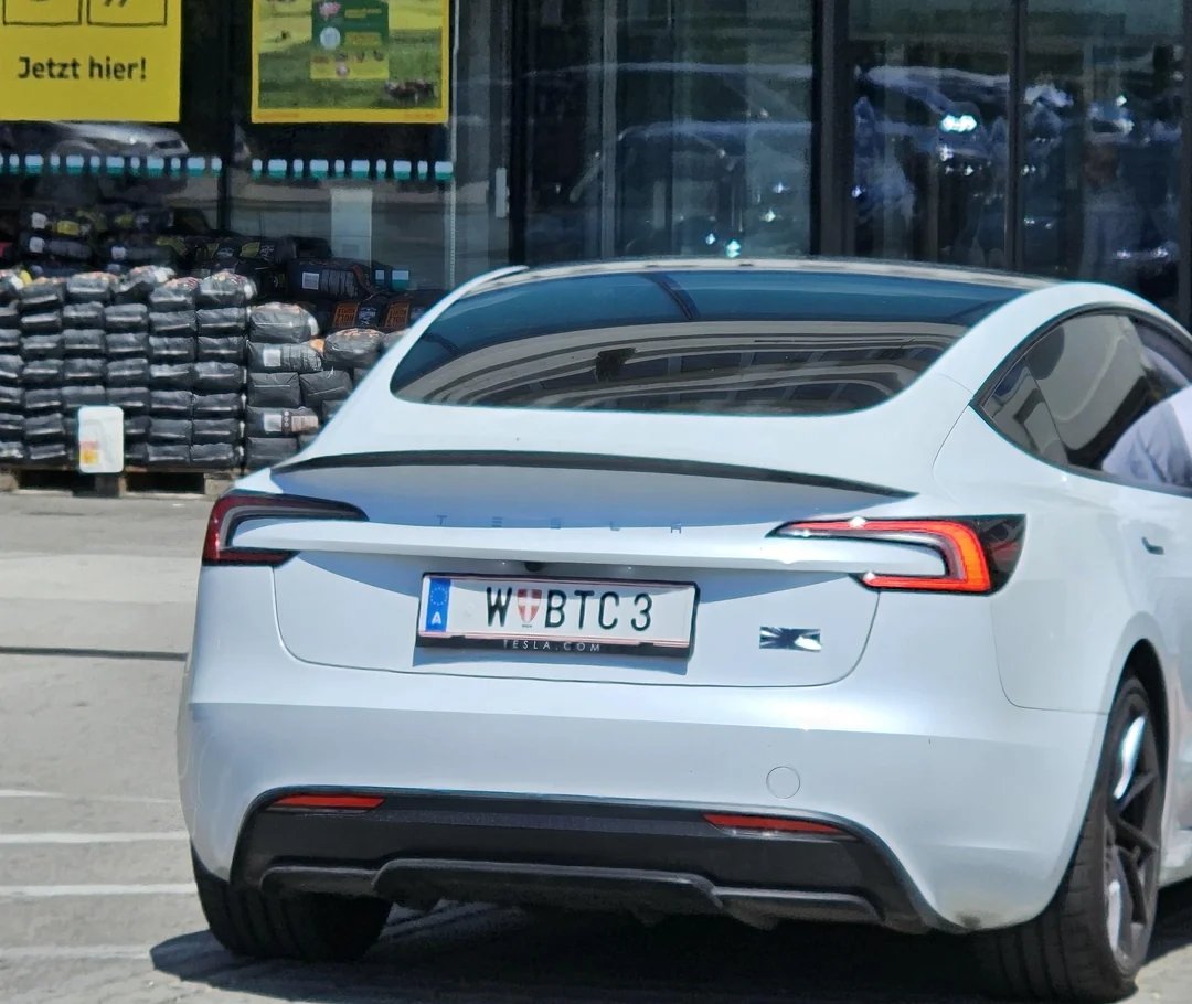 In the Home of Austrian Economics, in the Heart of Vienna, there is not  only a Bitcoin Store, but also a new Tesla with a Custom BTC License plate!  Bitcoin Grassroot Adoption