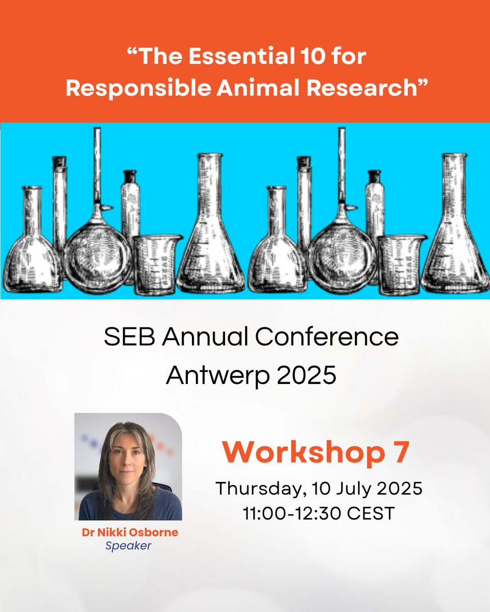At #SEB2025 in Antwerp?
Join us today at Workshop 7: “The Essential 10 for Responsible Animal Research”. Learn how to improve rigour, reproducibility &amp; transparency in animal studies. Details: responsibleresearch.co.uk/event-details/…
