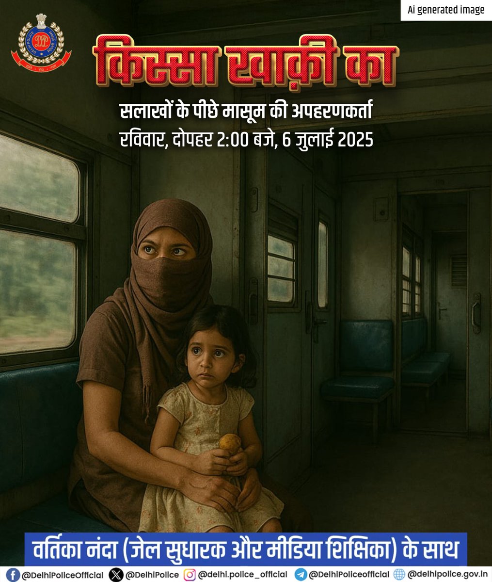 Delhi Police (@delhipolice) on Twitter photo ЁЯЪирдЗрд╕ рд░рд╡рд┐рд╡рд╛рд░, #рдХрд┐рд╕реНрд╕рд╛_рдЦрд╛рдХреА_рдХрд╛ рдореЗрдВ рд╕реБрдирд┐рдП, 4 рд╕рд╛рд▓ рдХреА рдорд╛рд╕реВрдо рдмрдЪреНрдЪреА рдХреЛ рднреАрдЦ рдордВрдЧрд╡рд╛рдиреЗ рдХреЗ рд▓рд┐рдП рдЕрдЧрд╡рд╛ рдХрд░рдиреЗ рд╡рд╛рд▓реА рдЕрдкрд╣рд░рдгрдХрд░реНрддрд╛ рдХреЛ рдЧрд┐рд░рдлреНрддрд╛рд░ рдХрд░рдиреЗ рд╡рд╛рд▓реА рджрд┐рд▓реНрд▓реА рдкреБрд▓рд┐рд╕ рдордзреНрдп рдЬрд╝рд┐рд▓реЗ рдХреЗ рдЪрд╛рдВрджрдиреА рдорд╣рд▓ рдерд╛рдиреЗ рдХреА рдЯреАрдо рдХреА рдХрд╣рд╛рдиреАред
6 рдЬреБрд▓рд╛рдИ 2025, рджреЛрдкрд╣рд░ 2 рдмрдЬреЗред
#DPPodcast
<a href="/vartikananda/">Vartika Nanda</a> ЁЯЪирдЗрд╕ рд░рд╡рд┐рд╡рд╛рд░, #рдХрд┐рд╕реНрд╕рд╛_рдЦрд╛рдХреА_рдХрд╛ рдореЗрдВ рд╕реБрдирд┐рдП, 4 рд╕рд╛рд▓ рдХреА рдорд╛рд╕реВрдо рдмрдЪреНрдЪреА рдХреЛ рднреАрдЦ рдордВрдЧрд╡рд╛рдиреЗ рдХреЗ рд▓рд┐рдП рдЕрдЧрд╡рд╛ рдХрд░рдиреЗ рд╡рд╛рд▓реА рдЕрдкрд╣рд░рдгрдХрд░реНрддрд╛ рдХреЛ рдЧрд┐рд░рдлреНрддрд╛рд░ рдХрд░рдиреЗ рд╡рд╛рд▓реА рджрд┐рд▓реНрд▓реА рдкреБрд▓рд┐рд╕ рдордзреНрдп рдЬрд╝рд┐рд▓реЗ рдХреЗ рдЪрд╛рдВрджрдиреА рдорд╣рд▓ рдерд╛рдиреЗ рдХреА рдЯреАрдо рдХреА рдХрд╣рд╛рдиреАред
6 рдЬреБрд▓рд╛рдИ 2025, рджреЛрдкрд╣рд░ 2 рдмрдЬреЗред
#DPPodcast
<a href="/vartikananda/">Vartika Nanda</a>