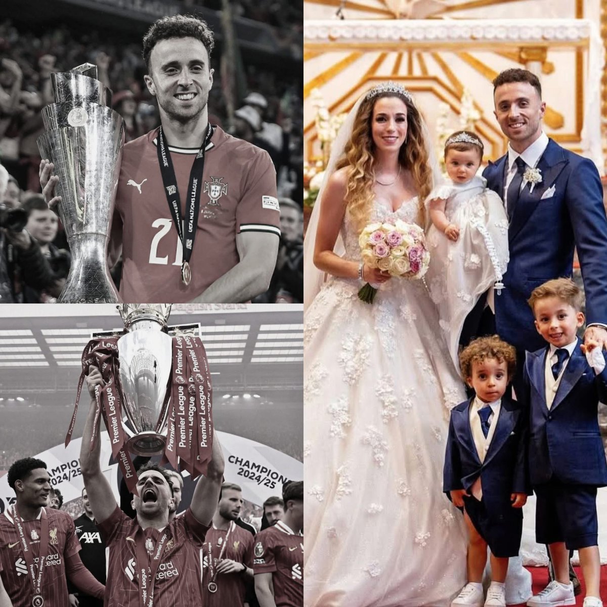 MotivacionesF's tweet photo. La vida es sólo un instante, apenas hace una semana, Diogo Jota se casaba luego de un año magnífico donde fue campeón con su club y su selección. Devastador 💔 https://t.co/a2bDj19hkP
