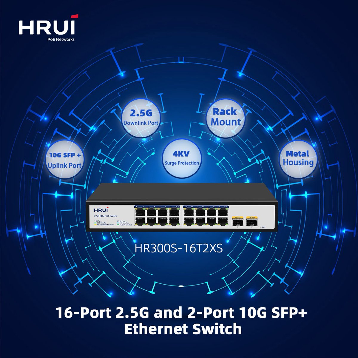 Hrui_Poeswitch's tweet photo. 🚀 HR300S-16T2XS — High-Performance Ethernet Switch
⚙️ Perfect for SMEs building fast &amp; reliable networks!

🌐 WEB:https://t.co/kupTnbOJva
📧 Contact us: inquiry@hruitech.com

#HRUI #EthernetSwitch #2_5GEthernet #10GSFP #NetworkInfrastructure #SMENetworking #HighSpeedConnection https://t.co/SnvFuqFqsu