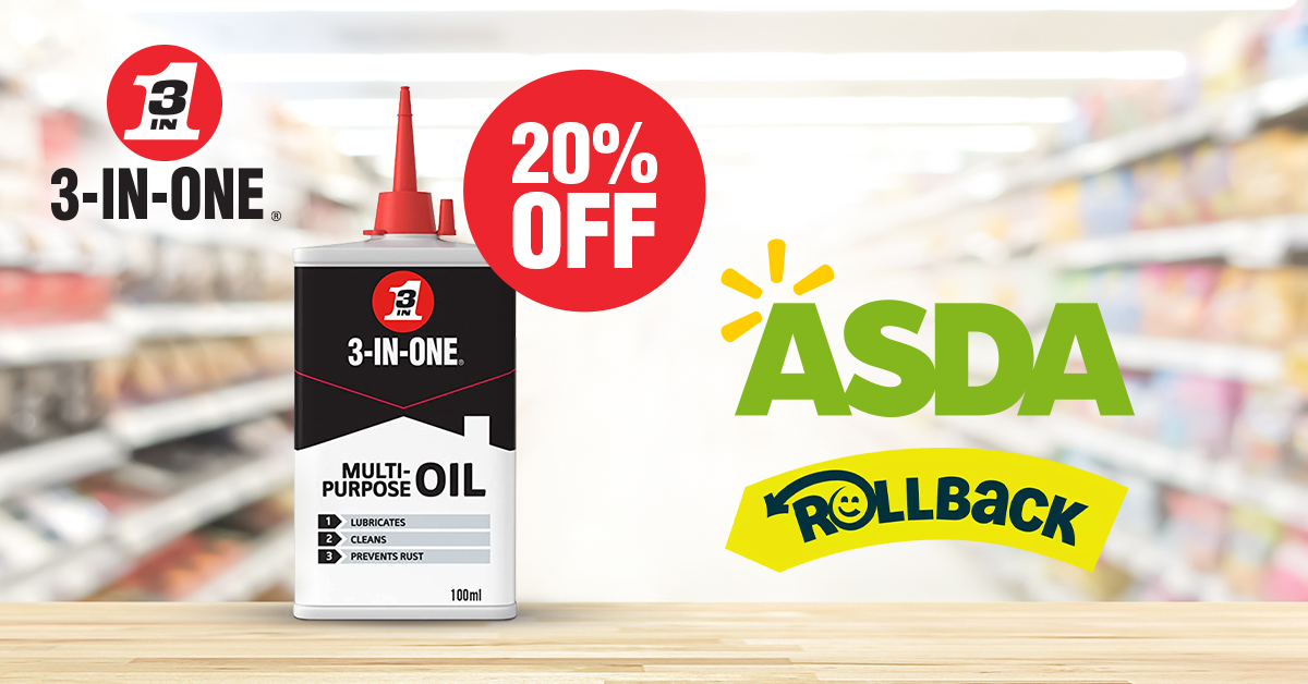Clean up with 20% off 3-IN-ONE Drip Oil - at ASDA! 

For inspiration on how to get the most out of your solution – read our blog here: 3-in-one.co.uk/home/your-hous…

#3inone #3in1 #dripoil #asda