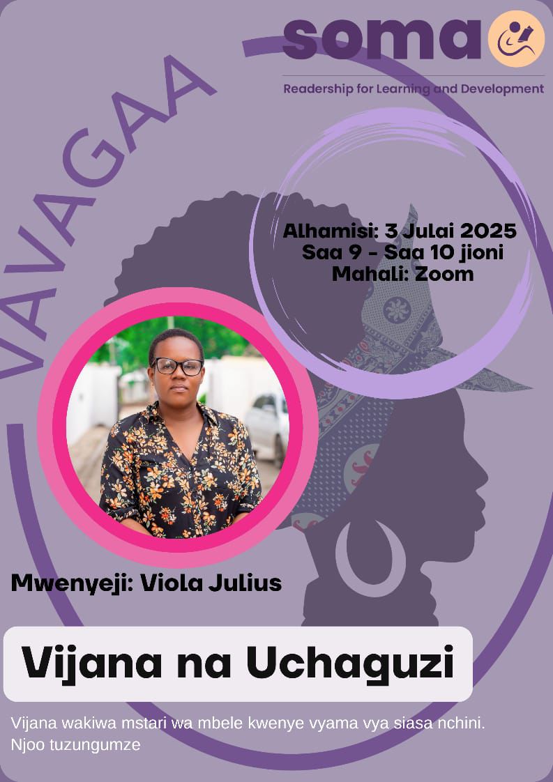 Ms_Genya (@scholadecaprado) on Twitter photo Vijana si wasindikizaji tena ni washindani wakuu.
Njoo tusikie kutoka kwa waliopo mstari wa mbele!
Ni leo saa| 🕘 9:00 – 10:00 alasiri | 📍Zoom
Tutazungumzia nafasi ya kijana kwenye uchaguzi na uongozi!
#VavagaaPodcast #VavagaaOnline #VavagaaMtaani Vijana si wasindikizaji tena ni washindani wakuu.
Njoo tusikie kutoka kwa waliopo mstari wa mbele!
Ni leo saa| 🕘 9:00 – 10:00 alasiri | 📍Zoom
Tutazungumzia nafasi ya kijana kwenye uchaguzi na uongozi!
#VavagaaPodcast #VavagaaOnline #VavagaaMtaani