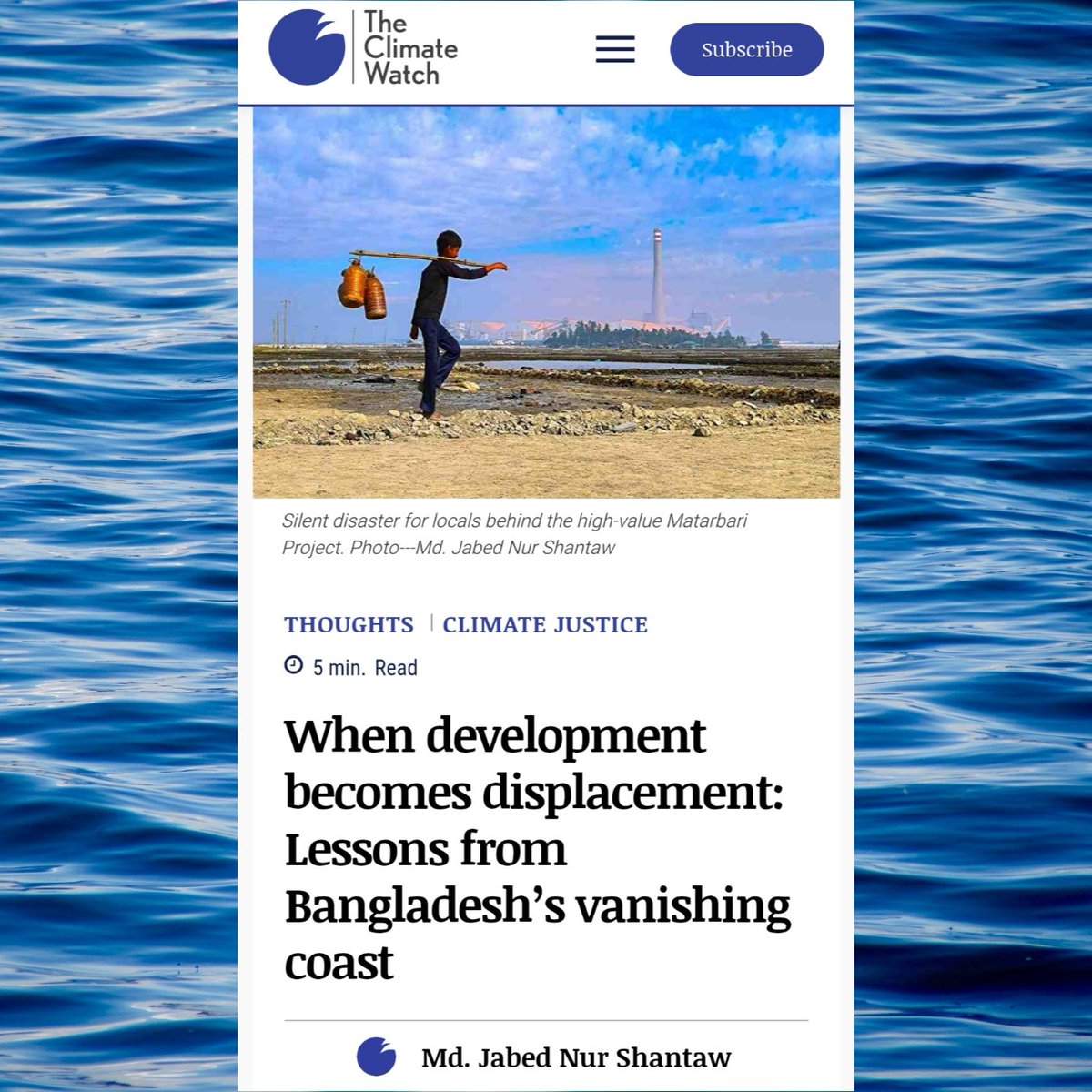 My latest article is out now on The Climate Watch.
I wrote about the harsh reality in Maheshkhali—where development means displacement, and the coast is vanishing along with people’s rights and roots.
📖 Read here: theclimatewatch.com/when-developme…
#ClimateJustice #Bangladesh #Displacement