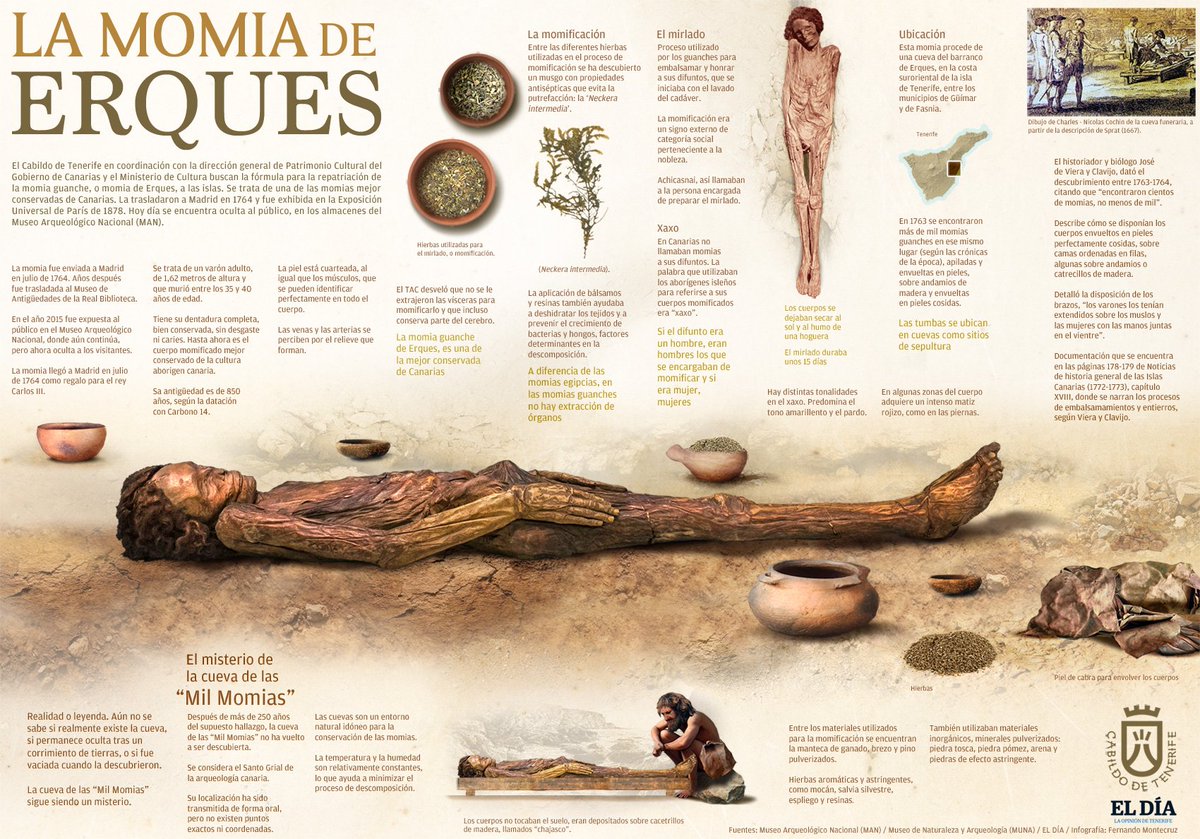 FMontecruz's tweet image. La momia (xaxo) de Erques, debe estar en #Canarias Actualmente se encuentra OCULTA en un almacén del Museo Arqueológico, en Madrid. Su lugar es el Museo de Naturaleza y Arqueología (MUNA), en Tenerife. #identidad #historia #xaxo #momia #Cultura #arqueologia