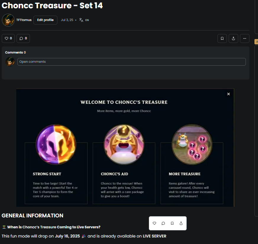 HeciakTomasz's tweet image. Chonnc Treasure back in Set 14 - All informations here:

tacter.com/tft/guides/cho…

#tft
#set14 
#set15
#cybercity
#lol