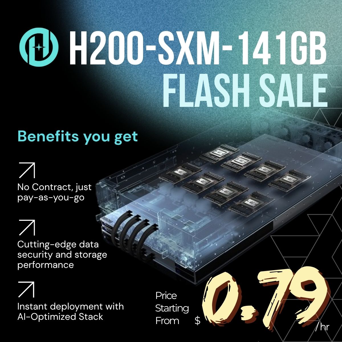 Struggling with slow &amp; expensive GPUs? 
Meet H200 GPUs at HPC-AI.COM! 

Flash Sale: H200 GPUs up to 70% OFF from ​​$0.79/hr​
Enterprise-grade power, flexible pricing 
8x cards | 1.1TB RAM |  3.2Tb/s InfiniBand  

👉 Deals won’t last so grab your GPUs now !⚡

#AI