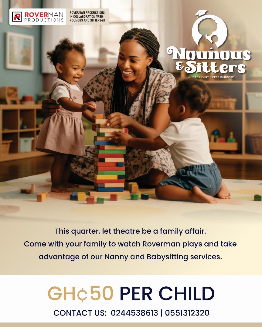 The Boy (@3_coins) on Twitter photo Date night? Yes! "LOVE ON THE ROPES" is on, and we've got childcare! Professional Nanny & Babysitting by Nounous & SittersGH at National Theatre for GHC50/child. See <a href="/rovermangh/">ROVERMAN PRODUCTIONS</a> play this weekend! Tickets: 365*535#. #LoveOnTheRopes Date night? Yes! "LOVE ON THE ROPES" is on, and we've got childcare! Professional Nanny & Babysitting by Nounous & SittersGH at National Theatre for GHC50/child. See <a href="/rovermangh/">ROVERMAN PRODUCTIONS</a> play this weekend! Tickets: 365*535#. #LoveOnTheRopes