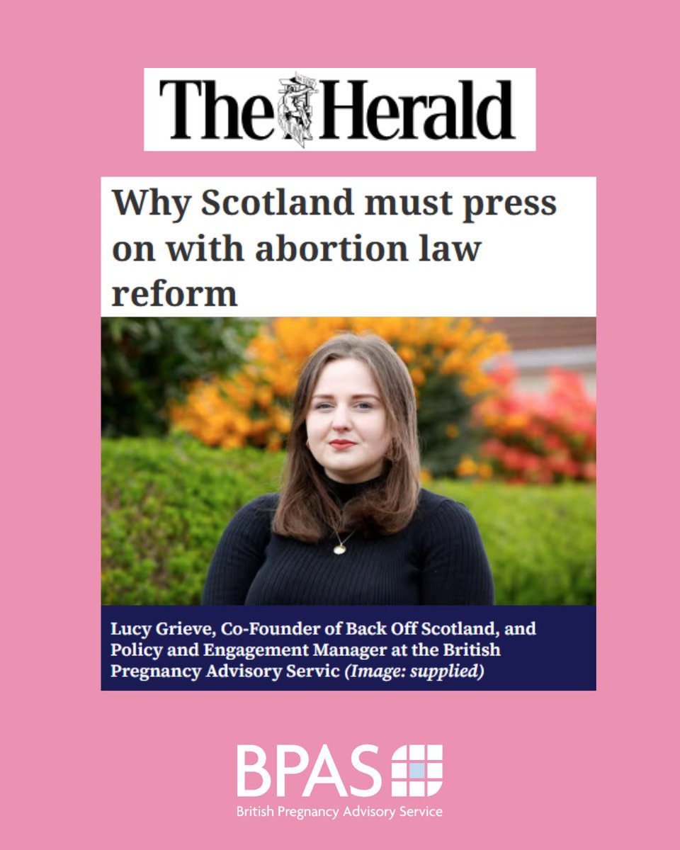 BPAS1968's tweet image. Following the law change in England and Wales, there&apos;s an even greater urgency for reform in Scotland. 

We currently sit on an expert group chaired by Scotland&apos;s Women’s Health Champion and recommendations will be published in the coming months.