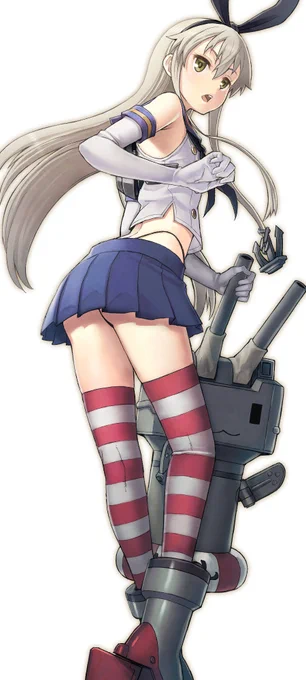 大昔に描いた艦これの島風を描き直してみた。 新←→旧。