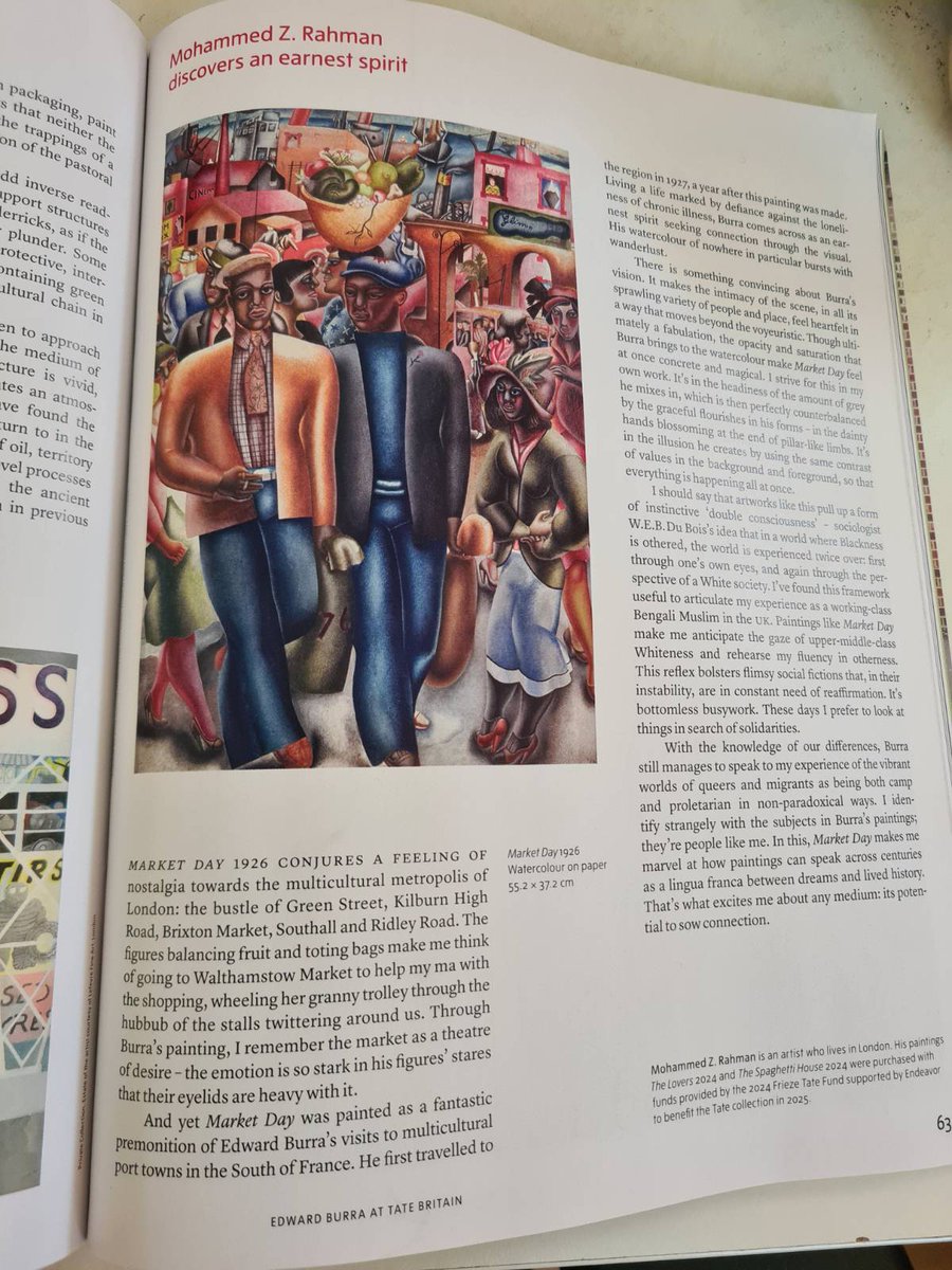 FdnFutureLondon's tweet image. Lovely to see our former STEP intern Mohammed Z Rahman featured as a contributor to this summer's @Tate magazine, writing about the Edward Burra exhibition. A visual artist on the rise, the Frieze Tate Fund & @DCMS have recently acquired Mo's work.
frieze.com/article/frieze…
