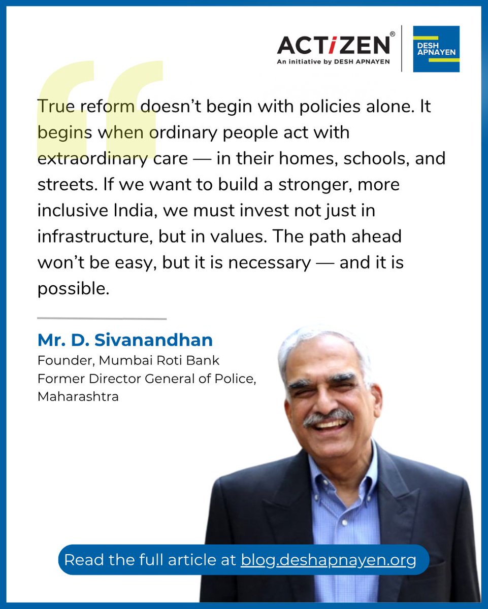 Desh Apnayen (@deshapnayen) on Twitter photo We invite you to read an article by Mr. D. Sivanandhan (former DGP, Maharashtra and founder of Mumbai Roti Bank) on the Desh Apnayen blog: bit.ly/ArticleByDSiva…
(<a href="/bomanirani/">Boman Irani</a> <a href="/PradeepDwivedi/">Pradeep Dwivedi</a> <a href="/VidyottamaPS/">विद्योत्तमा Vidyottama</a> <a href="/jitendradixit/">जीतेंद्र दीक्षित / Jitendra Dixit</a> <a href="/NonsensicalNemo/">Nirmalya Dutta</a> <a href="/MeenMenon/">Meenakshi Menon</a> <a href="/mtata0503/">Megha Tata</a> <a href="/parimmalksinha/">Parimal Kumar</a>) We invite you to read an article by Mr. D. Sivanandhan (former DGP, Maharashtra and founder of Mumbai Roti Bank) on the Desh Apnayen blog: bit.ly/ArticleByDSiva…
(<a href="/bomanirani/">Boman Irani</a> <a href="/PradeepDwivedi/">Pradeep Dwivedi</a> <a href="/VidyottamaPS/">विद्योत्तमा Vidyottama</a> <a href="/jitendradixit/">जीतेंद्र दीक्षित / Jitendra Dixit</a> <a href="/NonsensicalNemo/">Nirmalya Dutta</a> <a href="/MeenMenon/">Meenakshi Menon</a> <a href="/mtata0503/">Megha Tata</a> <a href="/parimmalksinha/">Parimal Kumar</a>)