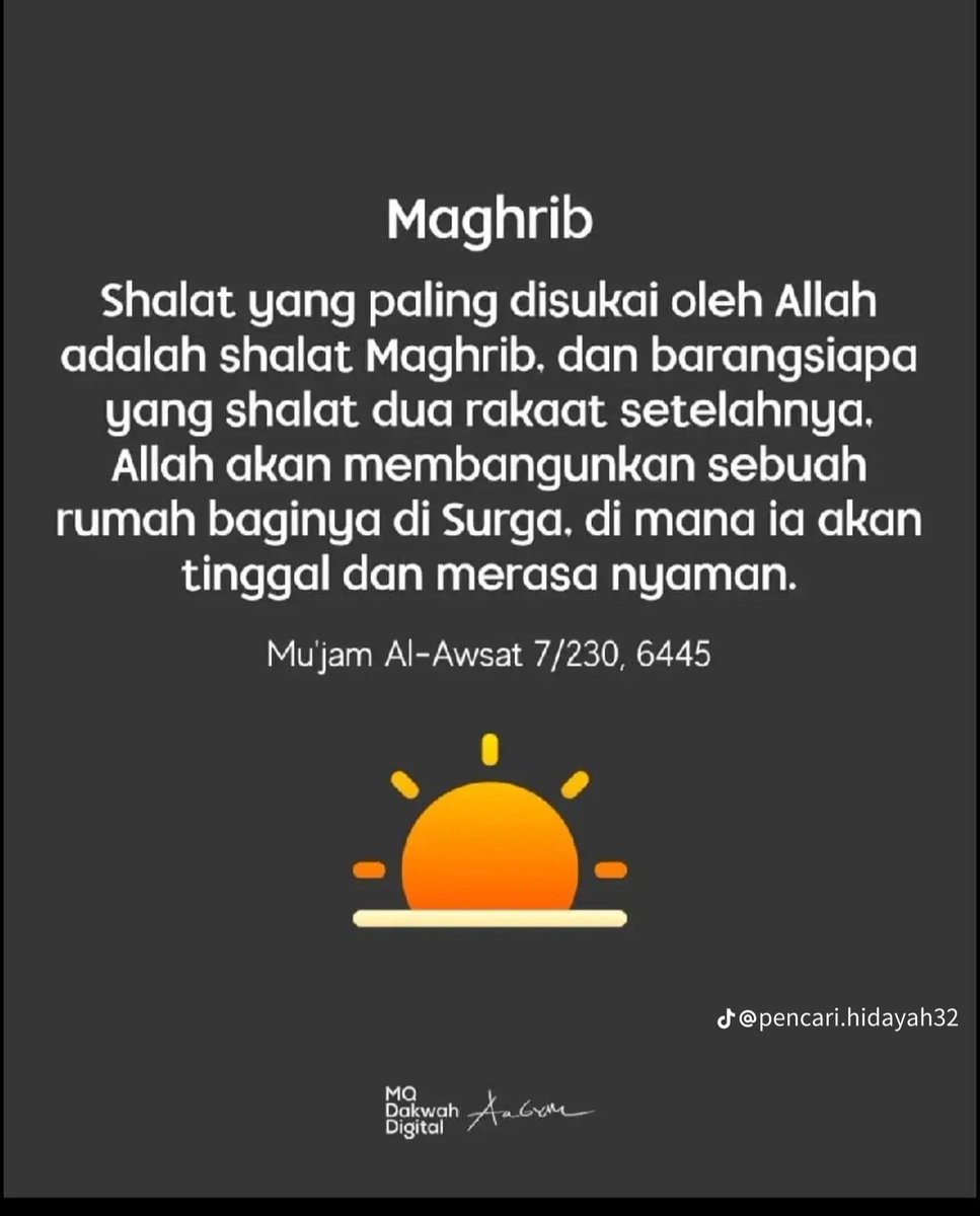 Kita sholat bukan karena kita baik
Tetapi karena kita hamba Allah
Perbaikilah sholatmu maka Allah akan memperbaiki hidupmu
Salam 3 rakaat Maghrib 🍂
