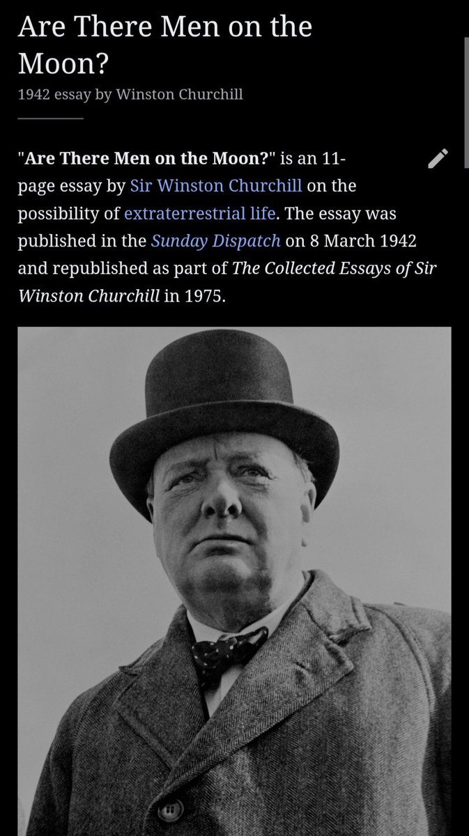 Proof point. On the day Britain lost Rangoon to the Japanese Imperial Army, Winston Churchill published an ELEVEN PAGE essay on whether there were people living on the moon. Can we please go back to people who've never heard of "time management"