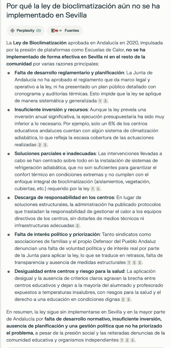 Escuelas de Calor (@escuelasdecalor) on Twitter photo Le hemos preguntado a la IA <a href="/perplexity_ai/">Perplexity</a> por el calor en los coles en #andalucía y esto dice de quienes desde 2017 siguen los 365 días al año y las 24Horas los 7 días a la semana dando la caló con el tema🔥 Le hemos preguntado a la IA <a href="/perplexity_ai/">Perplexity</a> por el calor en los coles en #andalucía y esto dice de quienes desde 2017 siguen los 365 días al año y las 24Horas los 7 días a la semana dando la caló con el tema🔥