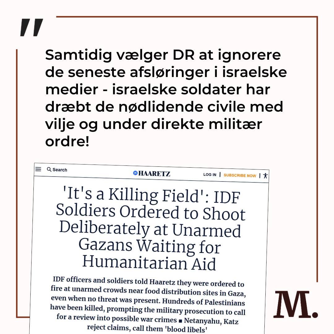 mediekritisk_n's tweet image. DR dækker mere end 170 nødhjælpsorganisationers krav om stop for Israels umenneskelige og dødelige nødhjælpsuddeling i Gaza. Desværre rummer artiklen adskillige afgørende udeladelser. Mest graverende nævner DR aldrig direkte, at det er den israelske hær, der står bag de mange…