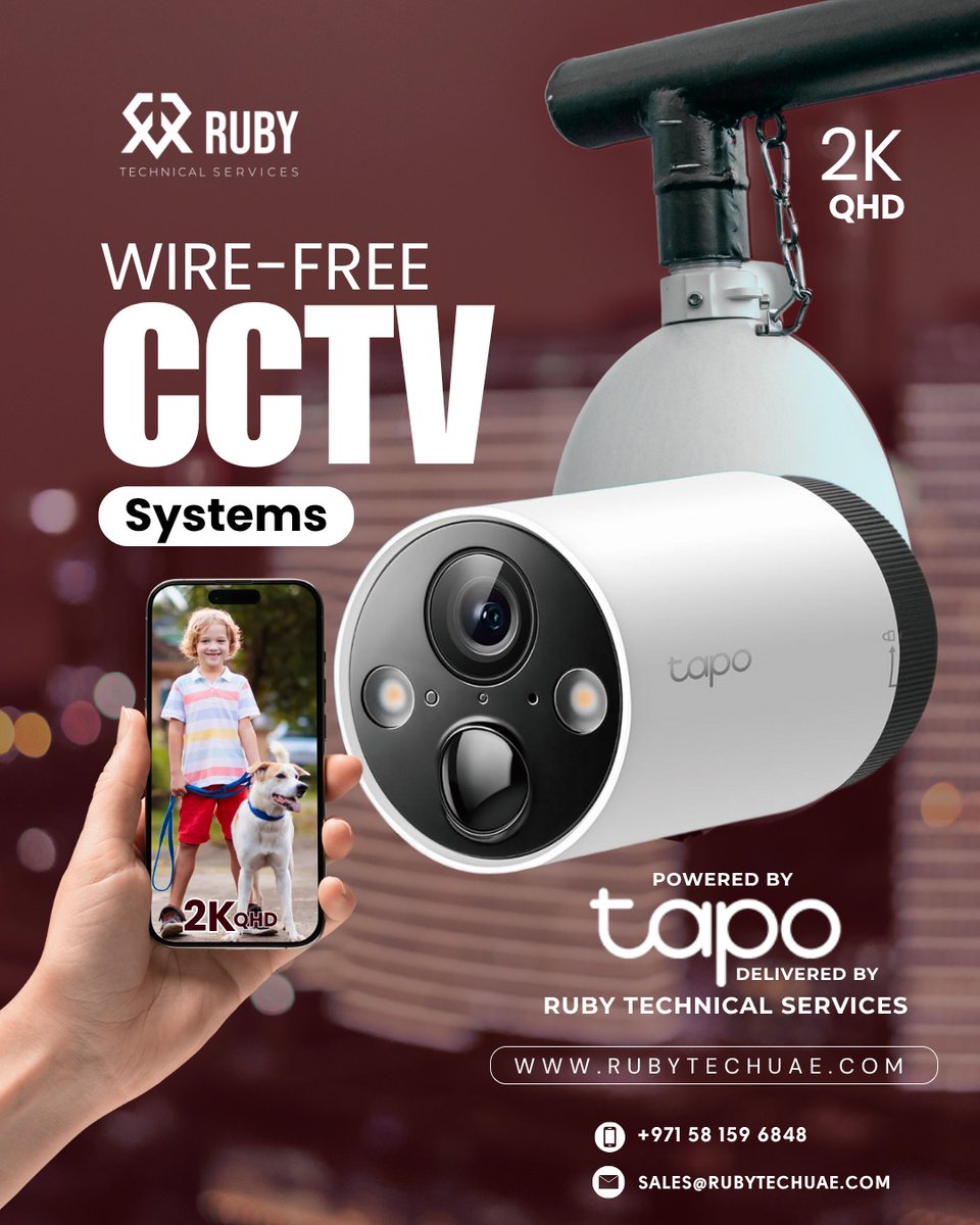 rubytechuae's tweet image. 🔒 Wire-Free Security, Worry-Free Living!

Delivered and installed by Ruby Technical Services – your trusted tech partner.

☎️ +971 581596848
✉  Sales@rubytechuae.com
🌐 rubytechuae.com

#rubytechuae #wirefreecctv #tapocctv #rubystechservices #smartsecurity #homesecurity