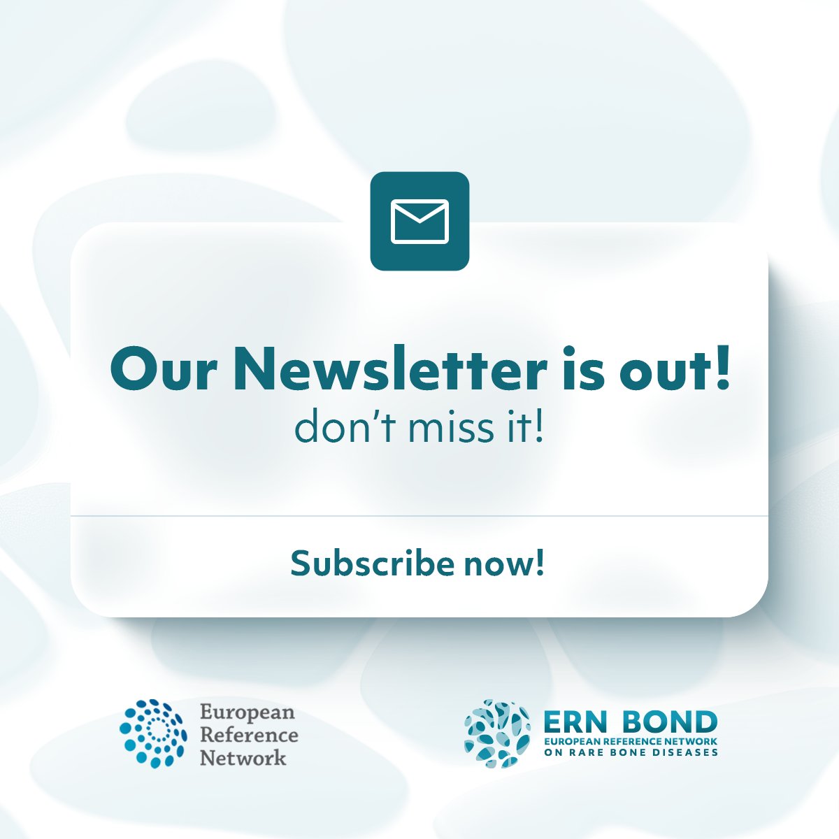 🌍🧬 The latest ERN BOND newsletter is out!
Stay connected with the rare disease community and get the latest updates from across the European Reference Network.

Subscribe now! 📩
🔗 us20.campaign-archive.com/?u=4c025c84b71…

#ERNBOND #HealthUnion #EU4Health