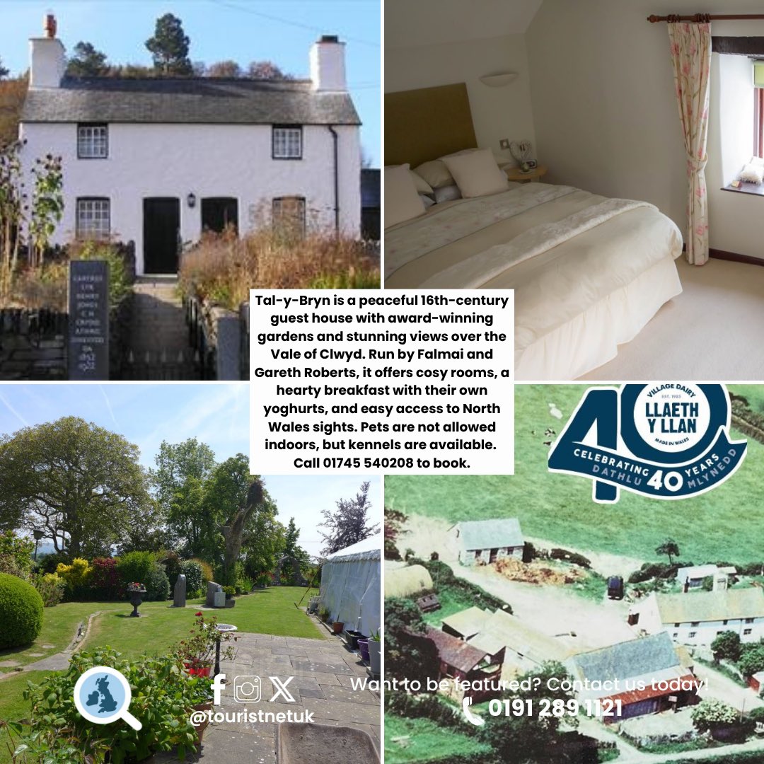 Welcome to Tal-y-Bryn Guest House — a secluded 16th-century farmhouse surrounded by an award-winning garden.

📞 Book direct: 01745 540208

 #NorthWalesGetaway #TalYBryn #CountrysideRetreat #GuestHouseVibes #HiddenGemsWales #llaethyllanyogurt