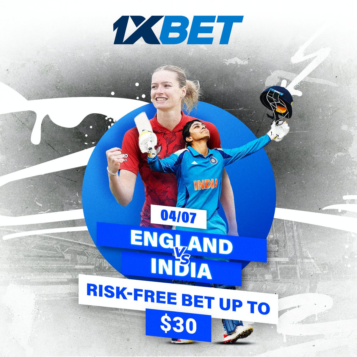 1xBet India (@1xbet_in) on Twitter photo ๐ Risk-Free Bet: England W vs India W! ๐ฌ๐ง๐ฎ๐ณ
Big clash, big odds โ and your bet is risk-free up to $30! ๐ธ
Back your favorite side โ whether itโs Englandโs power or Indiaโs precision โ and if your first bet doesnโt land, weโll refund it (up to $30) as a free bet! ๐ค ๐ Risk-Free Bet: England W vs India W! ๐ฌ๐ง๐ฎ๐ณ
Big clash, big odds โ and your bet is risk-free up to $30! ๐ธ
Back your favorite side โ whether itโs Englandโs power or Indiaโs precision โ and if your first bet doesnโt land, weโll refund it (up to $30) as a free bet! ๐ค
