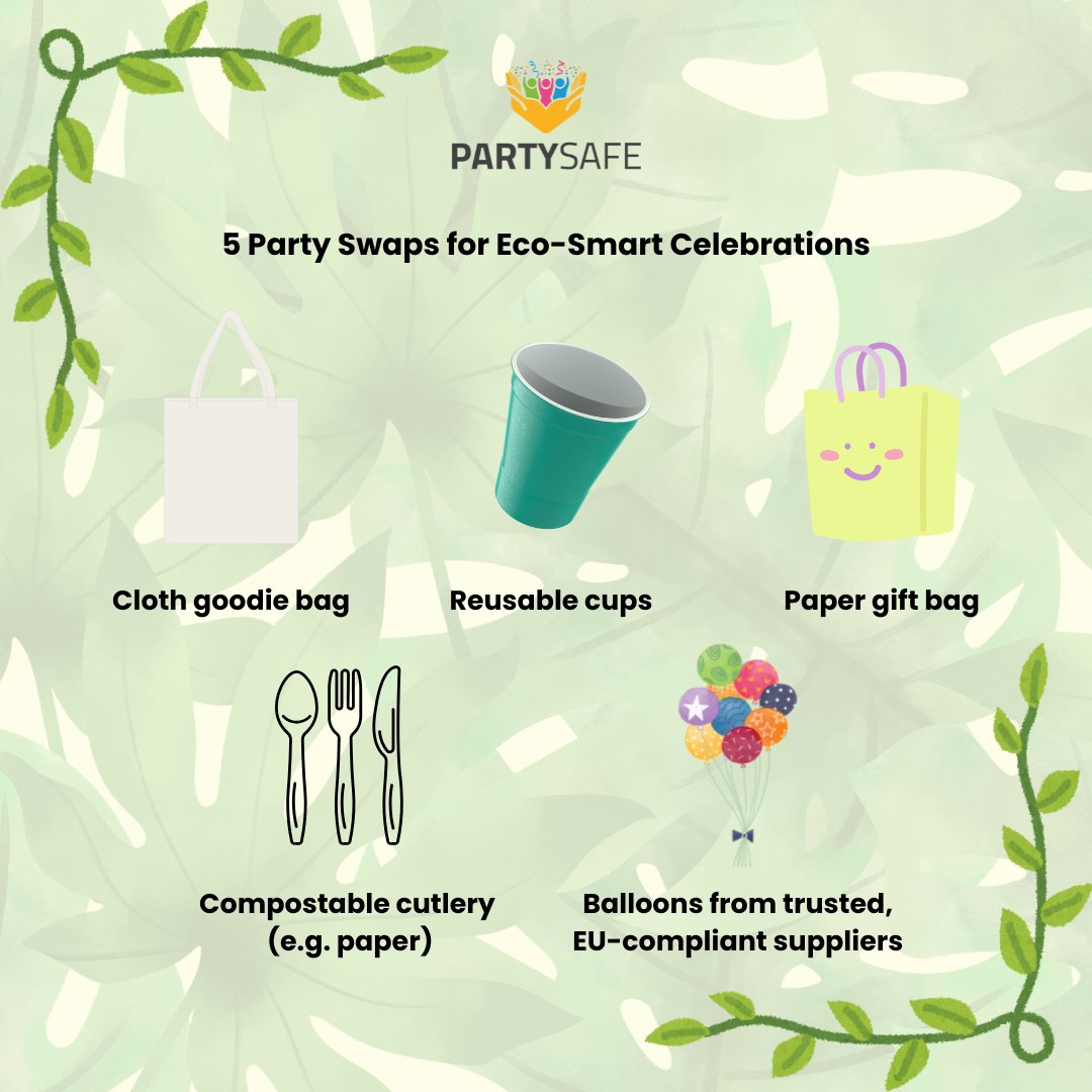 EuPartysafe's tweet photo. 🌟 It's #PlasticBagFreeDay! 🌟

You can stay #PartySafe and make #EcoConscious choices by:

👜 Using cloth goodie bags
🥤 #Reusable cups
🛍️ Paper gift bags
🍴#Compostable cutlery
🎈#Balloons from trusted, EU-compliant suppliers

🌐 You can find out more on our website! https://t.co/eXALzKbh7i