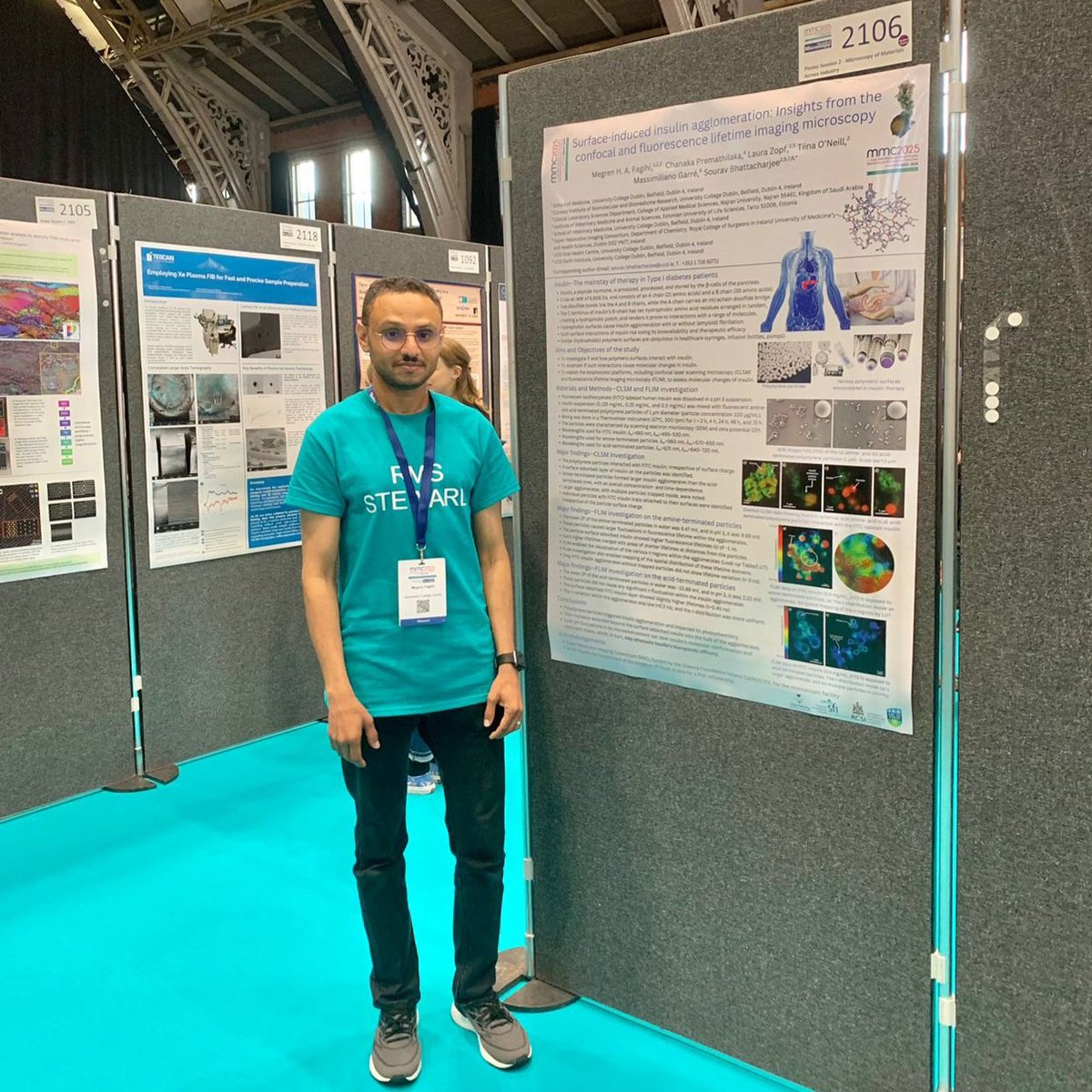 souravdoc's tweet image. My PhD student Megren Fagihi, afffiliated to the UCD School of Medicine, presented a poster showcasing research data from his project at the Microscience Microscopy Congress (MMC) 2025 at Manchester, UK.
Well Done, Megren! Way to Go!