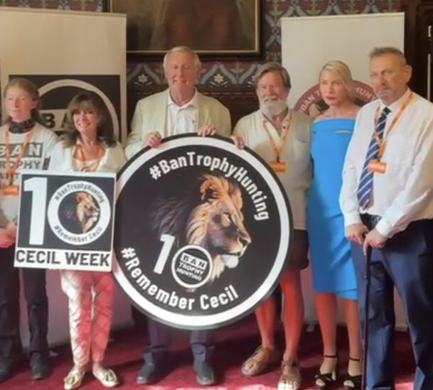 Vicki Michelle MBE π (@vickimichelle) on Twitter photo At Parliament supporting Ban Trophy Hunting with Elizabeth Fiennes, Chris Tarrant, Heather Mills, Eduardo Gonclaves Remembering Cecil the Lion Why has the bill not been passed. Only 20000 lions worldwide Disgraceful, Get The Ban Done. <a href="/CBTHunting/">Campaign to Ban Trophy Hunting</a> <a href="/UKParliament/">UK Parliament</a> #ThursdayMotivation At Parliament supporting Ban Trophy Hunting with Elizabeth Fiennes, Chris Tarrant, Heather Mills, Eduardo Gonclaves Remembering Cecil the Lion Why has the bill not been passed. Only 20000 lions worldwide Disgraceful, Get The Ban Done. <a href="/CBTHunting/">Campaign to Ban Trophy Hunting</a> <a href="/UKParliament/">UK Parliament</a> #ThursdayMotivation