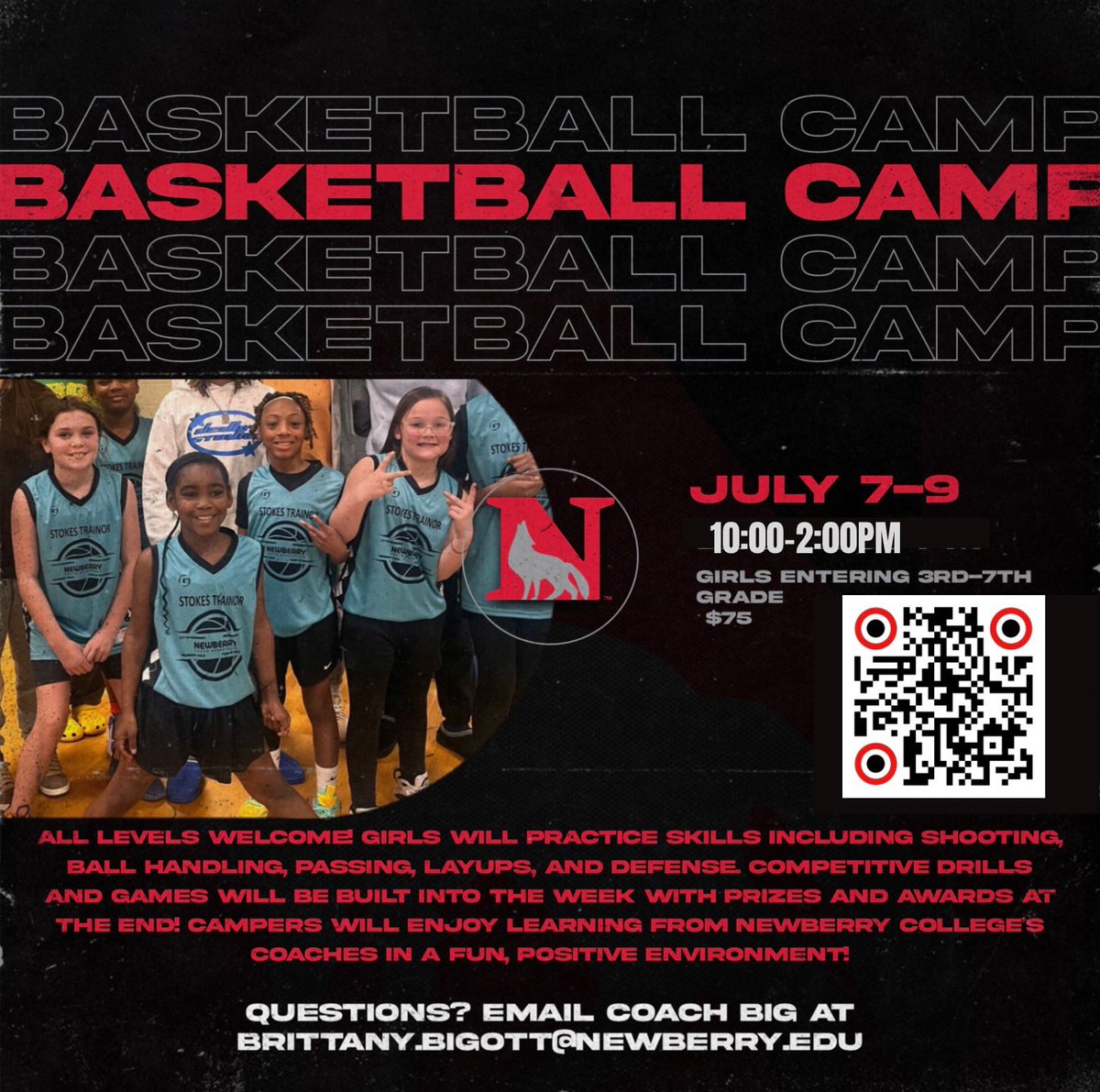 All In Youth Basketball Camp at Newberry College ♥️ It’s a great opportunity for young athletes to develop their skills, learn the game, and have fun in a positive, energetic environment.
Registration Link: ⬇️
docs.google.com/forms/d/e/1FAI…