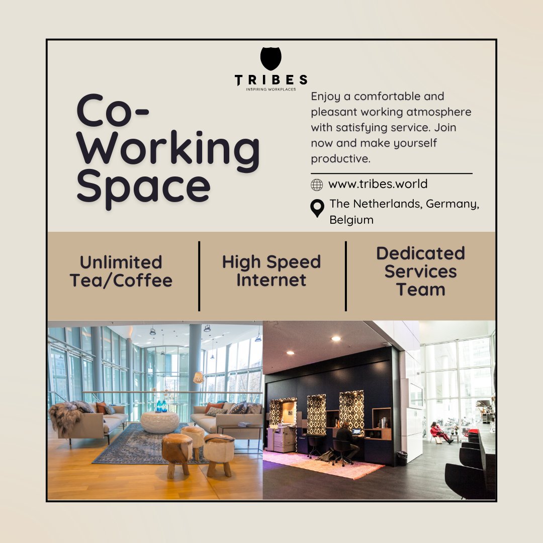 ✨ Need a change of scenery to boost your productivity?
Discover our flexible coworking spaces across top city locations — designed for focus, inspiration, and connection. 🌍💼

#TribesInspiringWorkplaces #Coworking