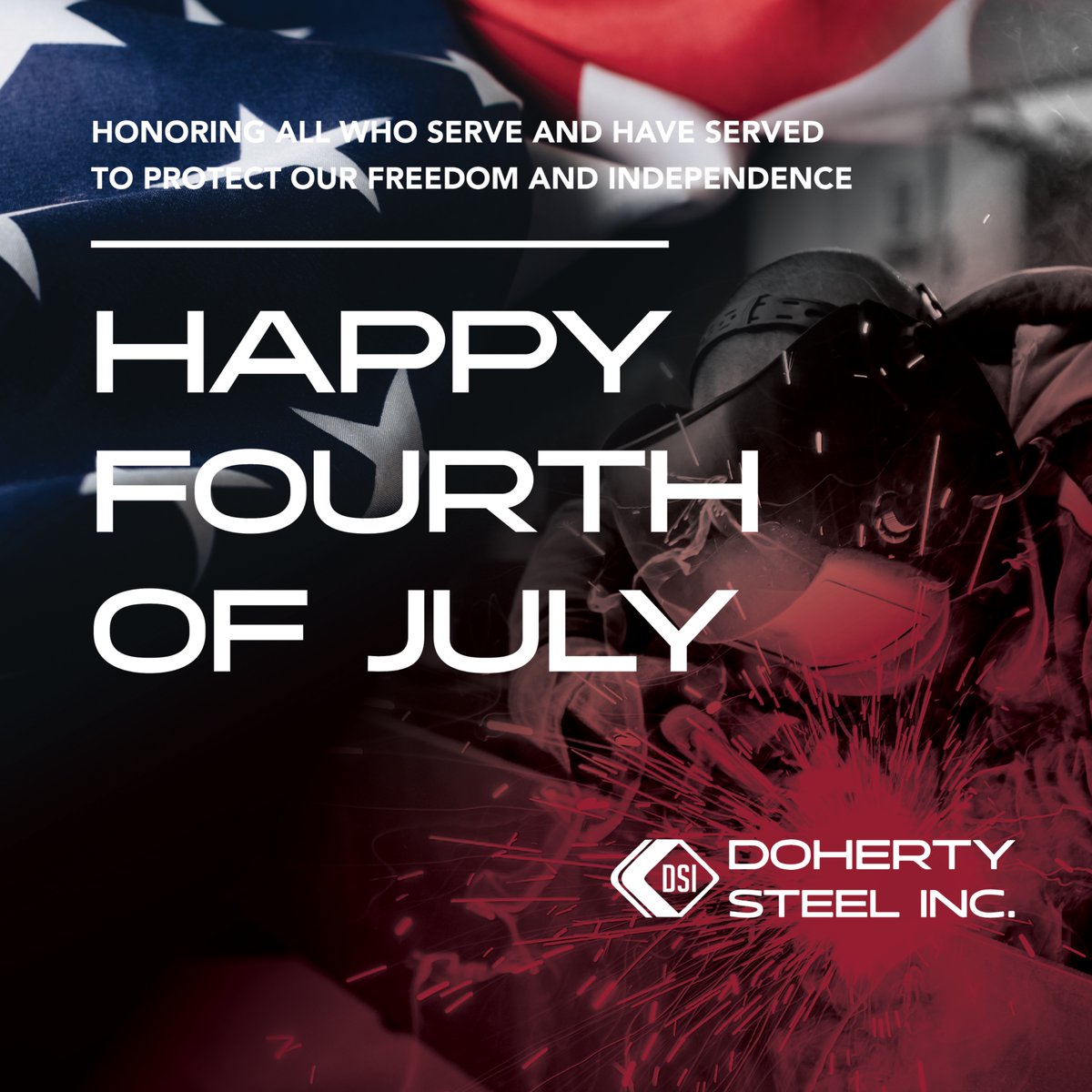 DohertySteel's tweet image. Happy 4th of July! Just like our nation's founders built a strong foundation for freedom, the structures that shape communities are built. Thank you for your dedication!

Wishing you a safe and strong Fourth of July!

We’ll be back building America on July 5th. 💪