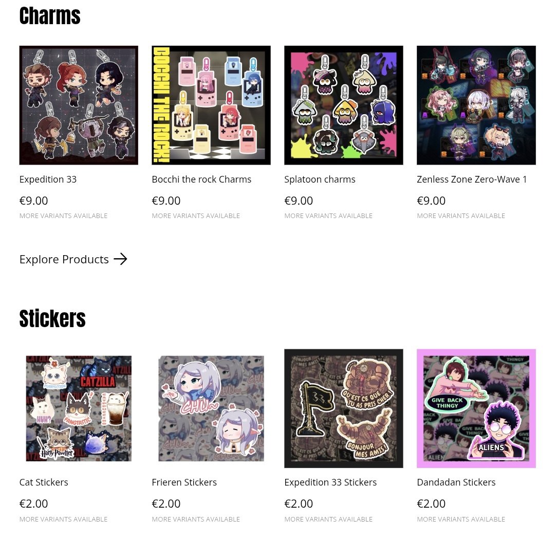 arunco_'s tweet image. #JapanExpo2025 starts today!
Since I won’t have a booth this year, I’ve set up an online shop instead! 🙆♂️
You’ll find charms, prints, and stickers from #zzzero, #frieren, #Expedition33 , #Splatoon, and more!
Check it out at arunco.sumupstore.com or link in my bio! ✨️