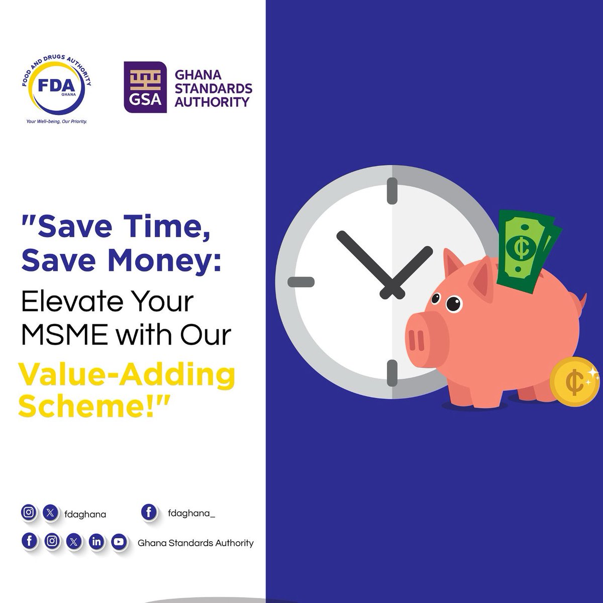 Ghana Standards Authority (@ghanastandards) on Twitter photo Looking to boost your MSME? Our value-adding scheme helps you save time and money while elevating your business. Contact us today to learn more!
Email: gsafdaharmonization@gsa.gov.gh
#FDAGhana #GhanaStandardsAuthority #MSMEGrowth #BusinessTransformation #CertificationSimplified Looking to boost your MSME? Our value-adding scheme helps you save time and money while elevating your business. Contact us today to learn more!
Email: gsafdaharmonization@gsa.gov.gh
#FDAGhana #GhanaStandardsAuthority #MSMEGrowth #BusinessTransformation #CertificationSimplified