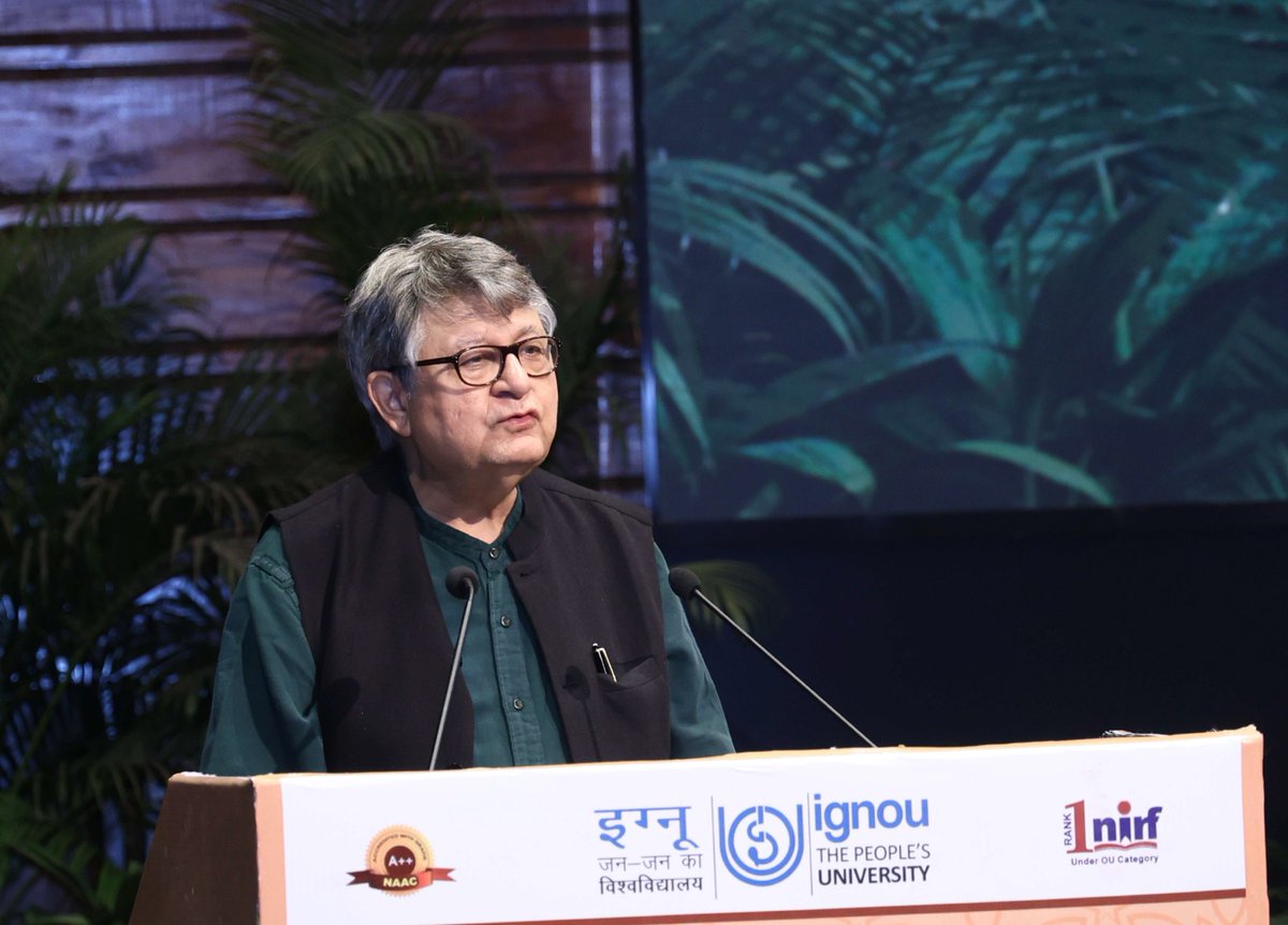 NITIAayog's tweet photo. 30th Prof. G. Ram Reddy Memorial Lecture | Building a Future-Ready Workforce: Education, Skills and the Digital Transition

Shri Suman K. Bery, Vice Chairman, NITI Aayog, delivered the 30th Prof. G. Ram Reddy Memorial Lecture on the theme “Building a Future-Ready Workforce: Education, Skills, and the Digital Transition" in the presence of Prof. Uma Kanjilal, Vice Chancellor, IGNOU; Prof. Jeetendra Srivastava, Chairman, Organising Committee; and Mrs. Rama Reddy, among other esteemed guests and faculty members.

The lecture was held in honour of Prof. G. Ram Reddy, a visionary in the field of distance education and the founding Vice Chancellor of the Indira Gandhi National Open University (IGNOU).

In his address, Shri Suman K. Bery underscored the urgent need to align India’s education and skilling systems with its dynamic economic ambitions. He emphasised that productivity-led growth will be key to achieving the vision of Viksit Bharat, and highlighted the country’s demographic advantage, rapid digital transition, and structural economic transformation as critical enablers.

The lecture also drew upon national data, flagship initiatives such as the National Education Policy 2020 and Skill India Mission, and global best practices to outline a roadmap for inclusive and sustainable workforce development in the country.

Shri Suman K. Bery also inaugurated the SWAYAM PRABHA Studios, reinforcing the government’s commitment to leveraging digital platforms for expanding access to high-quality educational content and strengthening IGNOU’s leadership in open learning.

Watch the full lecture here: https://t.co/iafQUHoAof

#PMOIndia #NITIAayog #IGNOU #DigitalTransition #FutureOfWork #SkillIndia #EducationReform #LabourProductivity #ViksitBharat #HumanCapital
