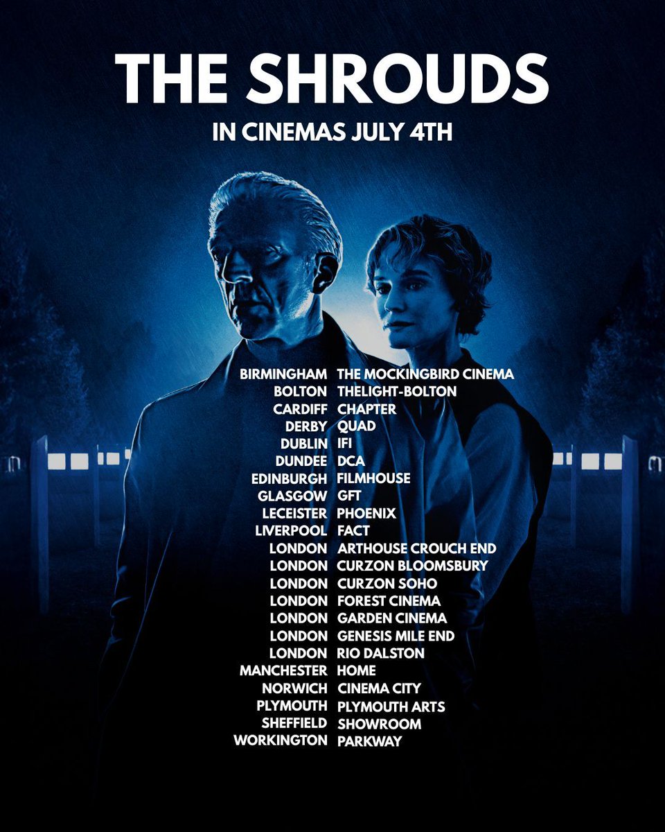VertigoRel's tweet image. Catch THE SHROUDS at your local cinema from tomorrow! 🪦 💀
#DavidCronenberg #TheShrouds #ukcinema #mustwatch #VincentCassell #dianekruger #bodyhorror