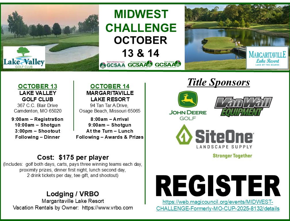 HAGCSA's tweet image. FALL OUT CHALLENGE
Don’t Miss the Opportunity to Play with Two Other
Associations at the Lake of the Ozarks.
REGISTER HERE: web.hagcsa.org/events/MIDWEST…