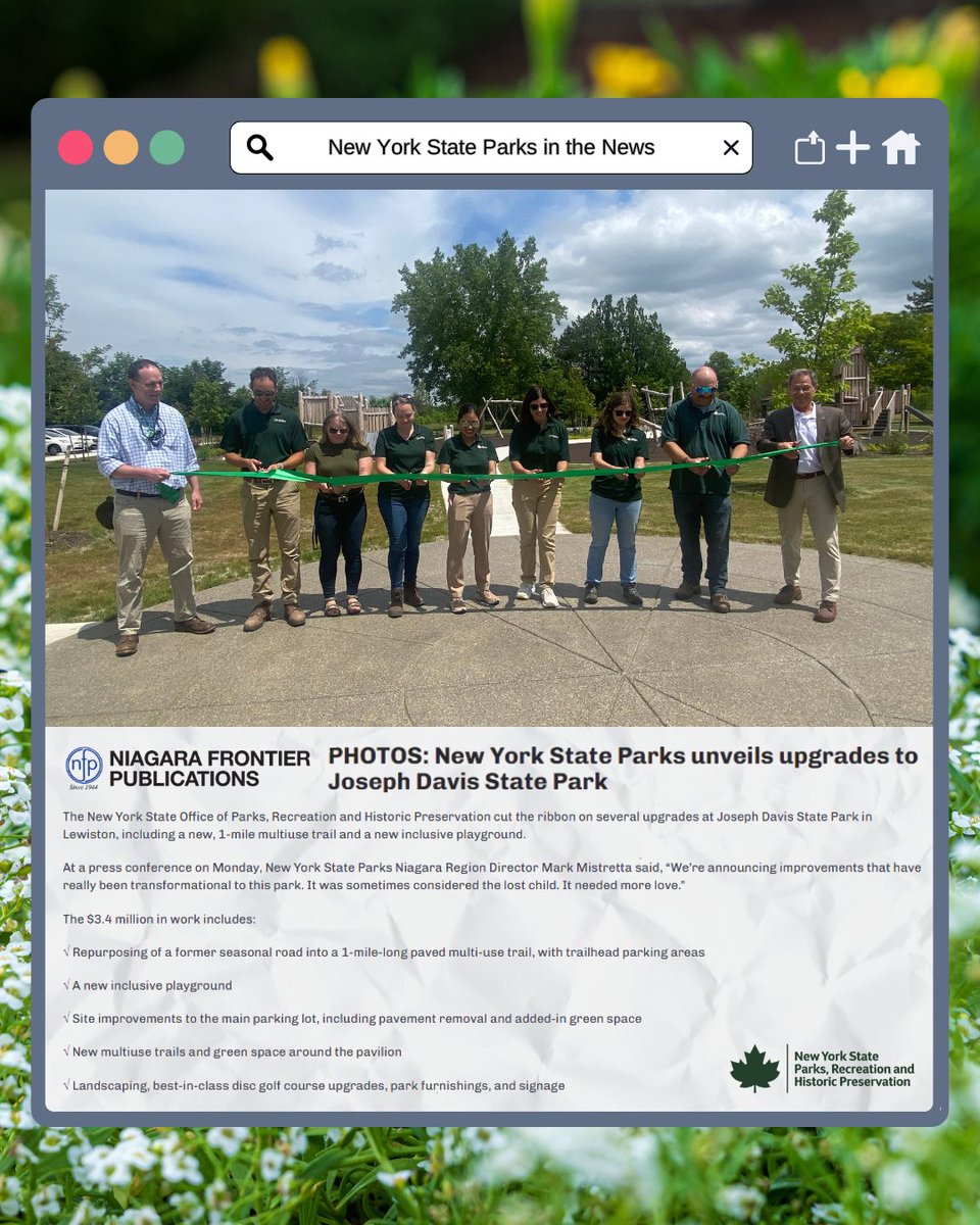 New trails, an accessible playground, and more parking! These are just some of the many improvements we've made to Joseph Davis State Park in Lewiston. Part of a $3.4 million investment, we hope these upgrades allow even more New Yorkers to get outdoors. loom.ly/Uv7hahM
