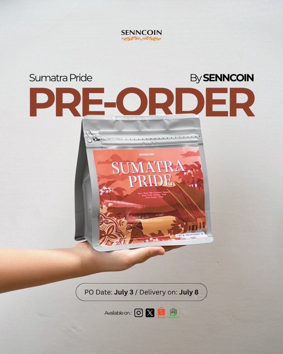 SUMATRA PRIDE PO

Utk varian Juli kali ini, kami lebih sarankan pake filter V60 walaupun ditubruk jg gak kalah mantap 😁

Di filter agar dapat bersih dan body yg lebih lembut krn kami pake bahan perpaduan Semi Washed Dolok Sanggul Sumut dg Full Washed Gayo.

Yuk mari dicoba 🫰😍