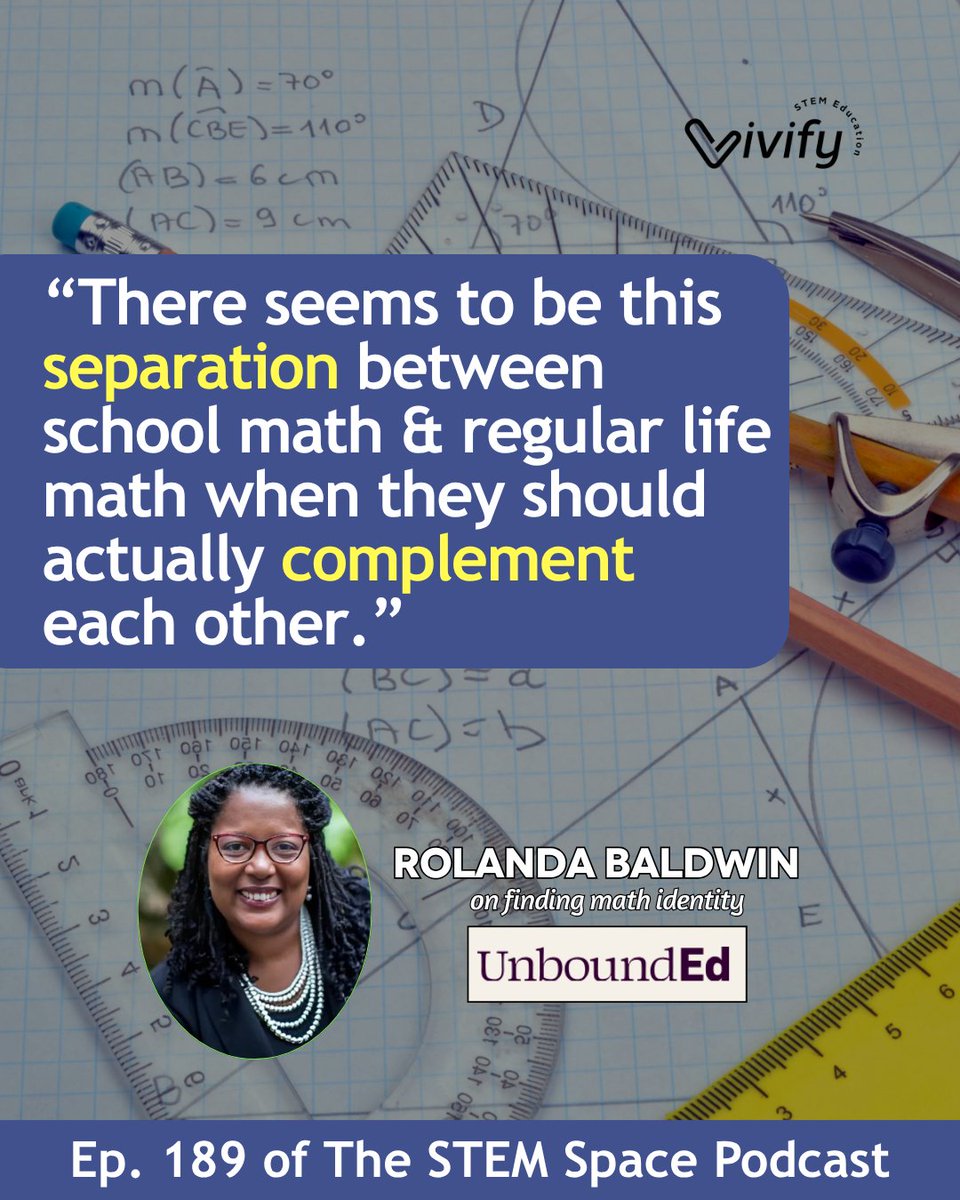 What if every student felt like a math person? In this powerhouse episode, Natasha sits down with education visionary Rolanda Baldwin, whose 20+ years of leadership are revolutionizing how we teach, learn, and love math!
🎧 vivifystem.com/thestemspace/2…