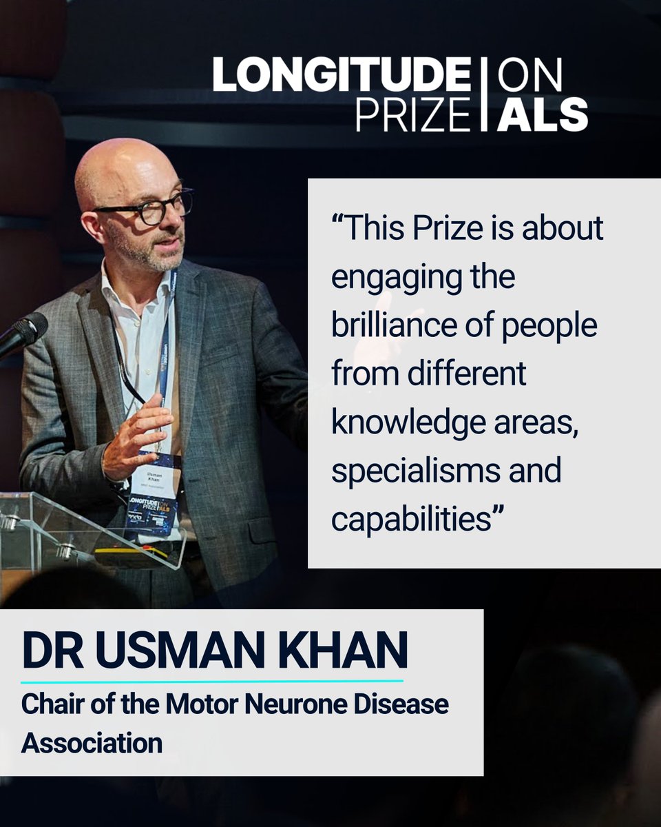 Longitude Prize on ALS (@longitude_prize) on Twitter photo 🧠 As the principal funder, the <a href="/mndassoc/">MND Association</a> has been instrumental in bringing the #LongitudePrizeOnALS to life.
We were joined by Dr Usman Khan (<a href="/healthandthings/">Dr Usman Khan</a>) last week, who spoke on the power of cross-specialism collaboration.
Learn more: bit.ly/442yOqy
#AIforGood 🧠 As the principal funder, the <a href="/mndassoc/">MND Association</a> has been instrumental in bringing the #LongitudePrizeOnALS to life.
We were joined by Dr Usman Khan (<a href="/healthandthings/">Dr Usman Khan</a>) last week, who spoke on the power of cross-specialism collaboration.
Learn more: bit.ly/442yOqy
#AIforGood