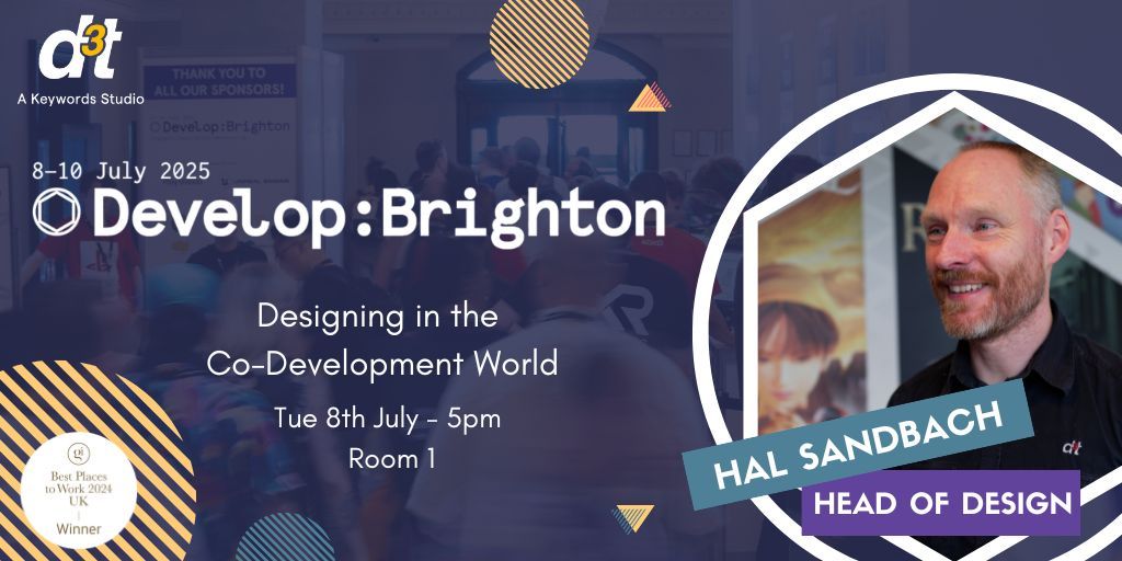 d3t (@d3tltd) on Twitter photo With just a couple of days remaining until <a href="/developconf/">Develop:Brighton 2025</a> next week, don't forget to stop by room 1 if you're attending to hear from our Head of Design, Hal on designing in the co-development world!
Take a look to find out more ๐ buff.ly/VQ7BpYJ
#GoTeam #DevelopConf With just a couple of days remaining until <a href="/developconf/">Develop:Brighton 2025</a> next week, don't forget to stop by room 1 if you're attending to hear from our Head of Design, Hal on designing in the co-development world!
Take a look to find out more ๐ buff.ly/VQ7BpYJ
#GoTeam #DevelopConf