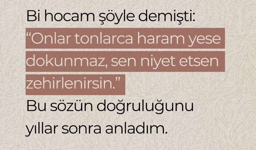 " Sen niyet etsen zehirlenirsin "