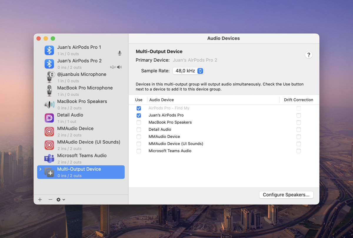 juanbuis's tweet image. is there any way to easily, quickly connect two pairs of AirPods to a Mac?
there has to be a less cursed way than this hellhole of a screen, right?