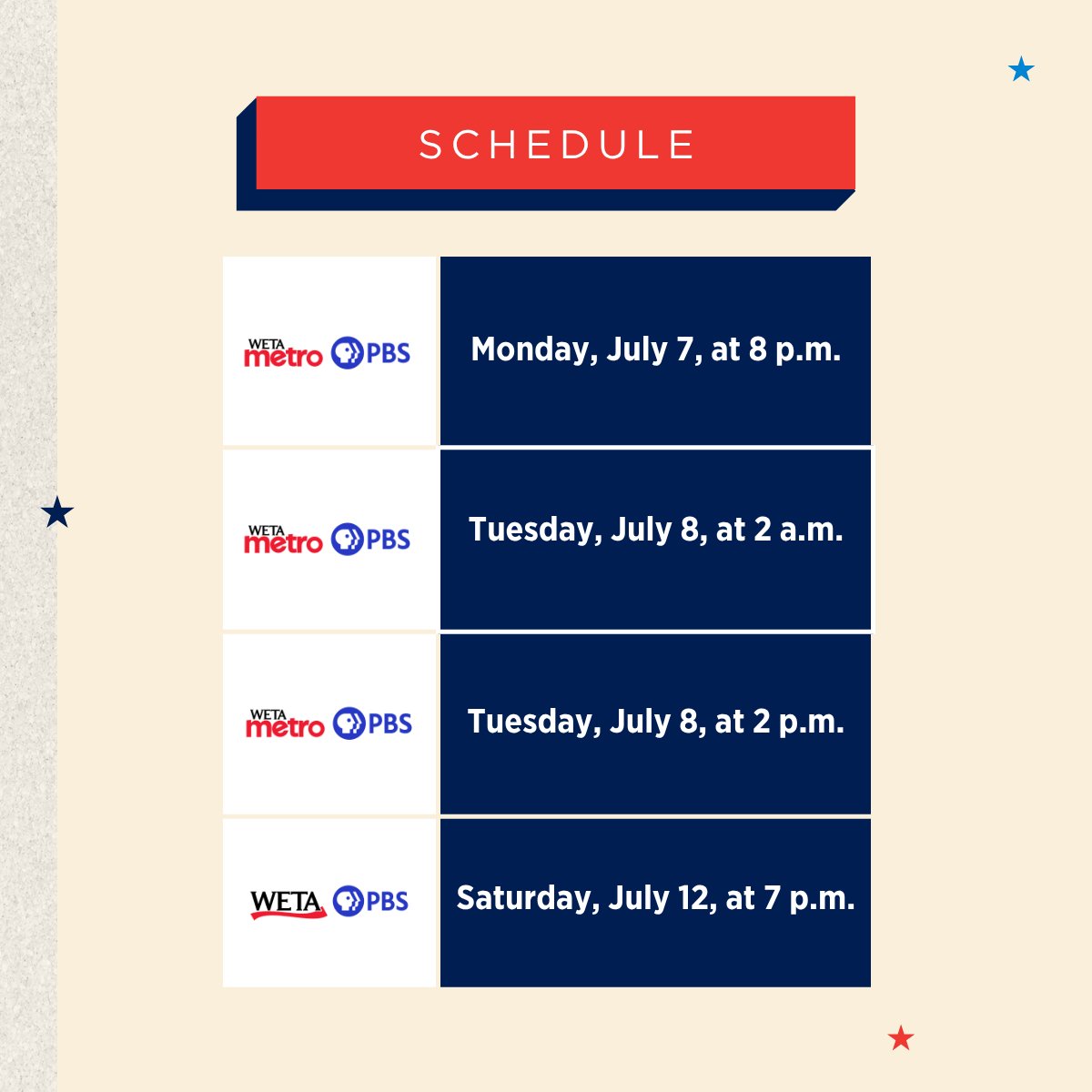 Missed the 2025 Samuel J. Heyman Service to America Medals®? You can watch it at home on WETA Metro and WETA PBS next week!

You can find the schedule here at bit.ly/Sammies2025WETA. #Sammies2025