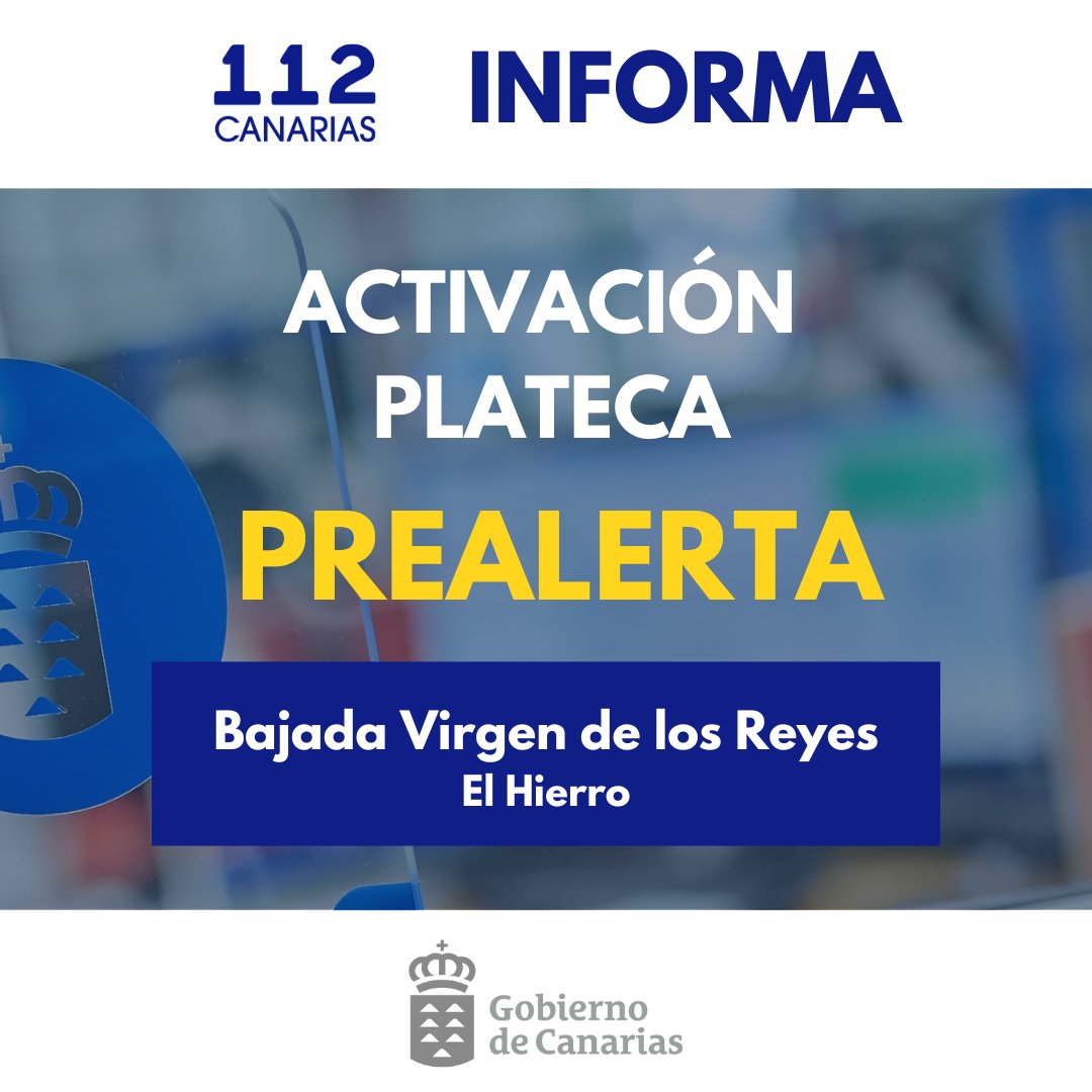 El Gobierno activa el #PLATECA en prealerta con carácter preventivo en #ElHierro 

En base a la concentración de personas, la meteorología y el riesgo de incendios forestales durante la Bajada de la Virgen de Los Reyes

🗓️ 04/07
🕗 08:00 horas

➕ Info ⬇️

www3.gobiernodecanarias.org/noticias/el-go…