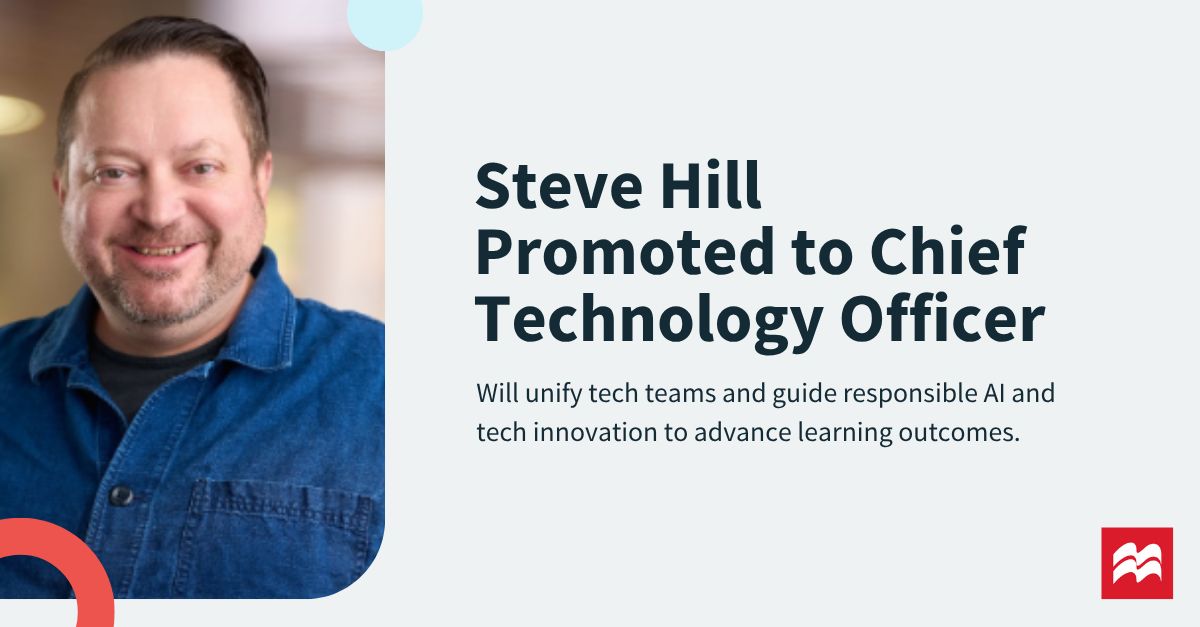 Congrats to Steve Hill, Macmillan Learning’s new CTO! 

From building our Achieve platform to leading the way on responsible AI, Steve is helping shape the future of EdTech. 

buff.ly/dhaMIux