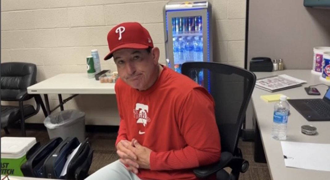 PhilsTailgate's tweet photo. Rob Thomson on Seth Johnson Postgame:

“He was really good, I mean, really good. Throwing strikes. He broke out that curveball, and it’s sharp. It’s a swing-and-miss pitch. So there’s a lot of things we have to talk about.” https://t.co/eGQMCwan9I