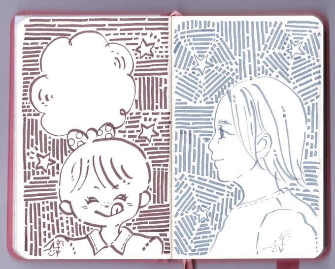 そばかすちゃん&中年期の女性。その年齢ごとの美しさがあると思っています。
#ペン画 #らくがき #イラスト 