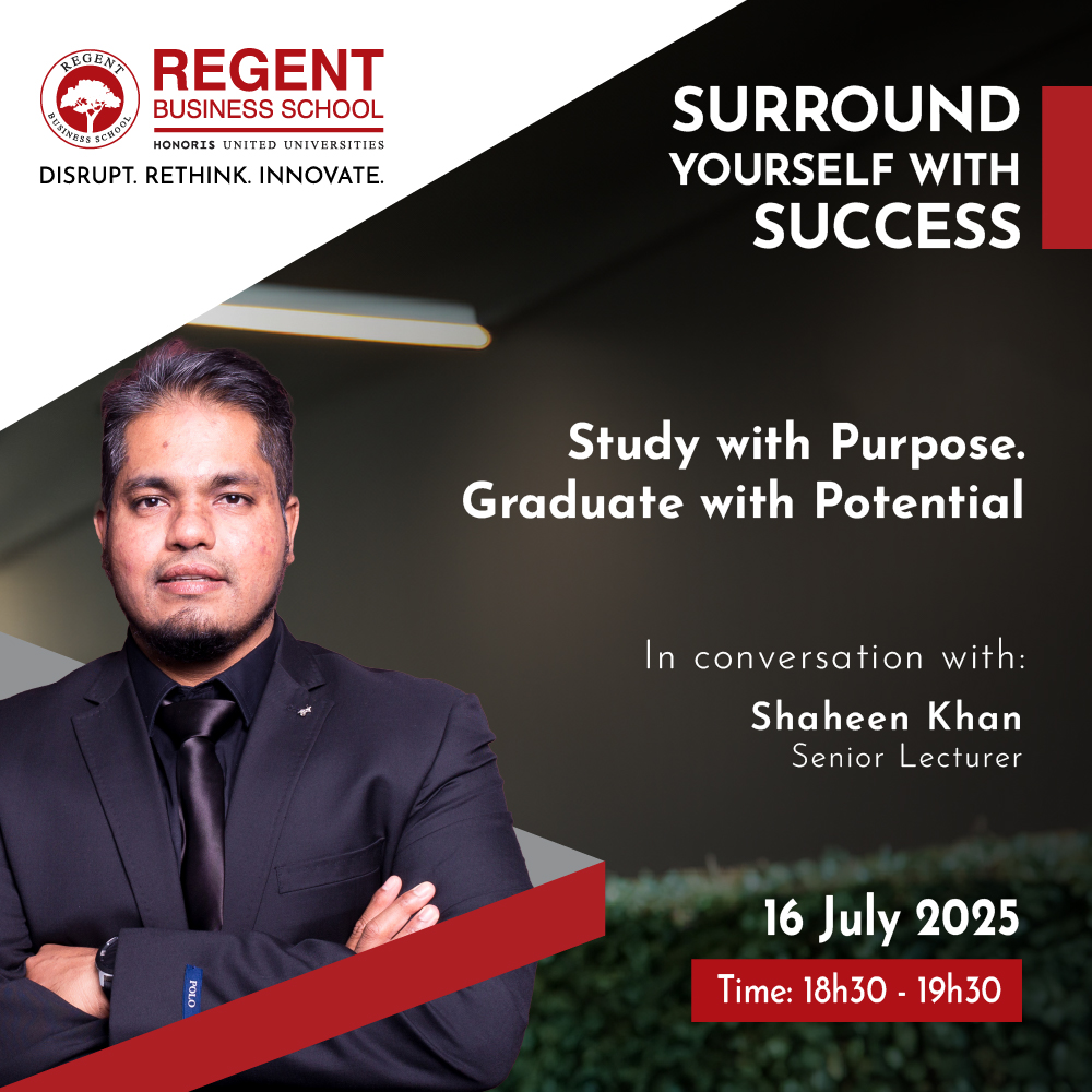 REGENT_BSchool's tweet image. Study with purpose, not pressure. 🎓
Join Mr Shaheen Khan and explore how to align your studies with your goals.

Date: 16 July 2025
Time: 18:30 PM – 19:30 PM
Venue: Online

📍 RSVP: link.regent.ac.za/ca 

#SurroundYourselfWithSuccess #FutureReady #Studyoptions